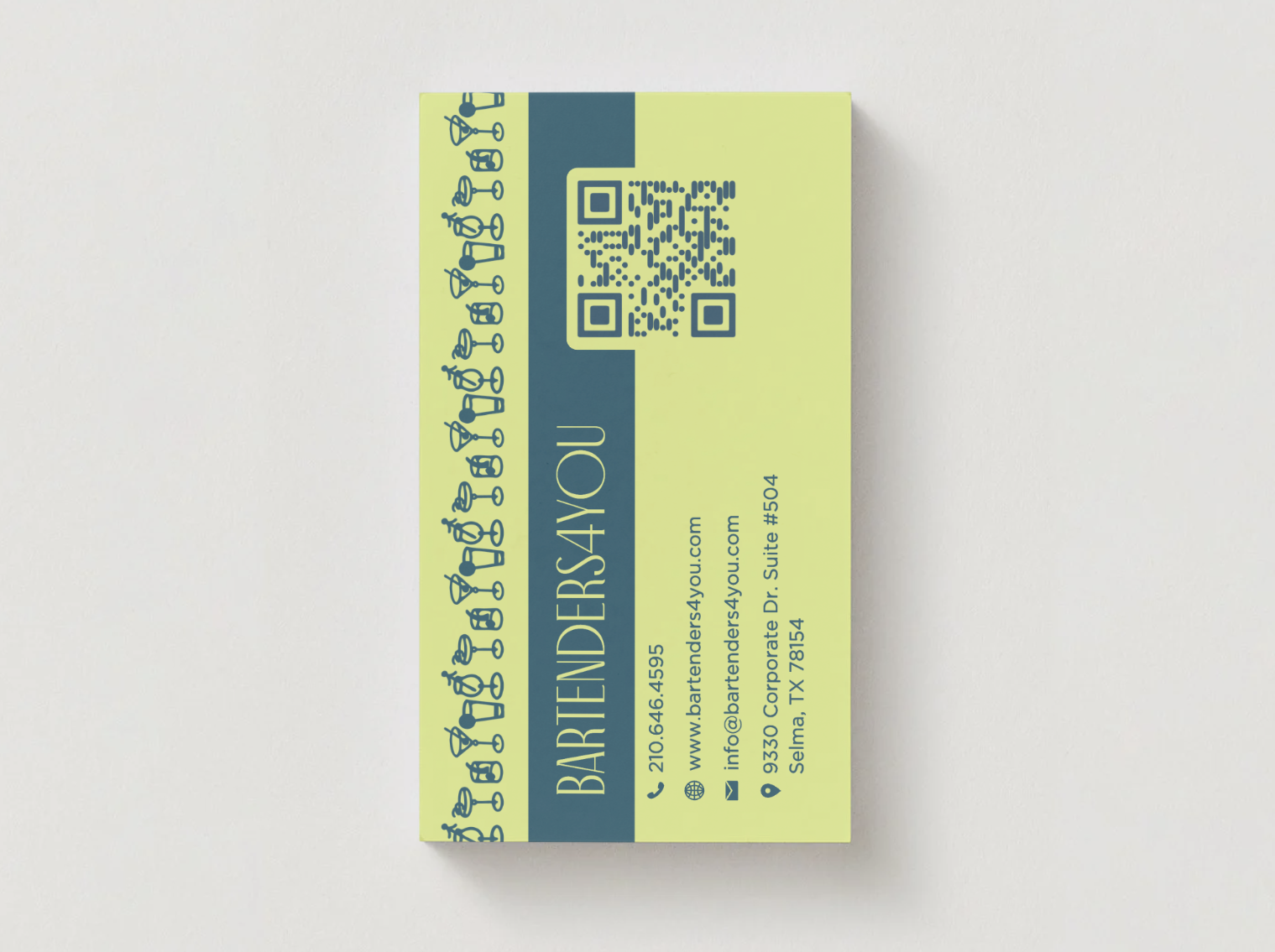 Graphic design, copywriting, and material marketing created for Bartenders4You mobile bartending company. (February 2026)