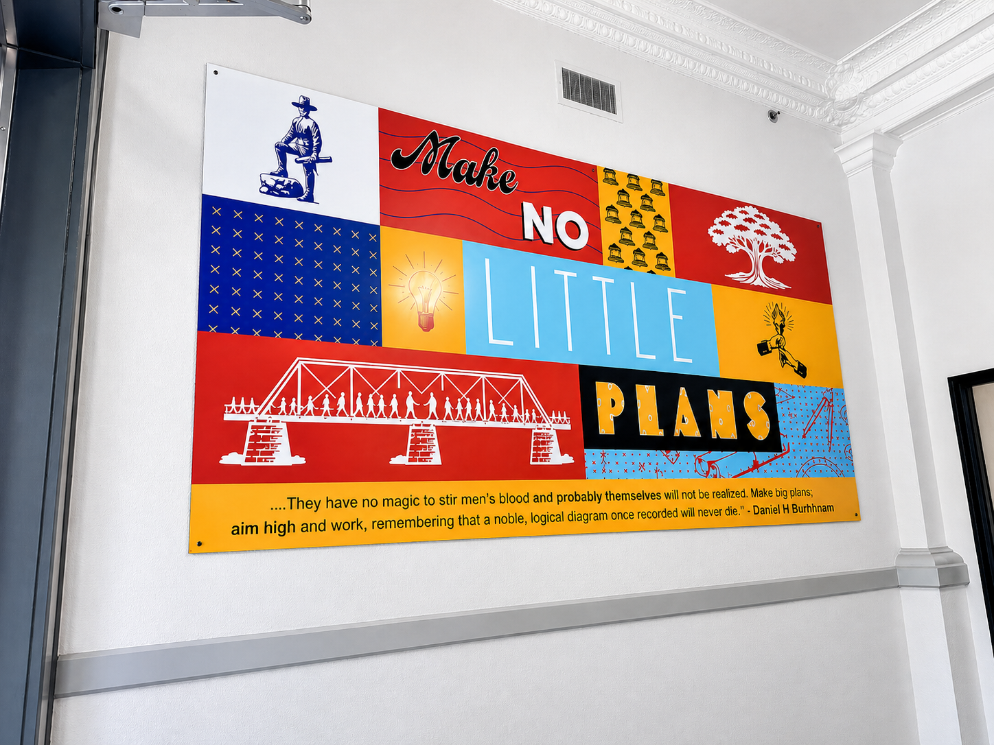 Commemorative illustration and typography design for the New Braunfels Mill Street Youth center.  (March 2026)