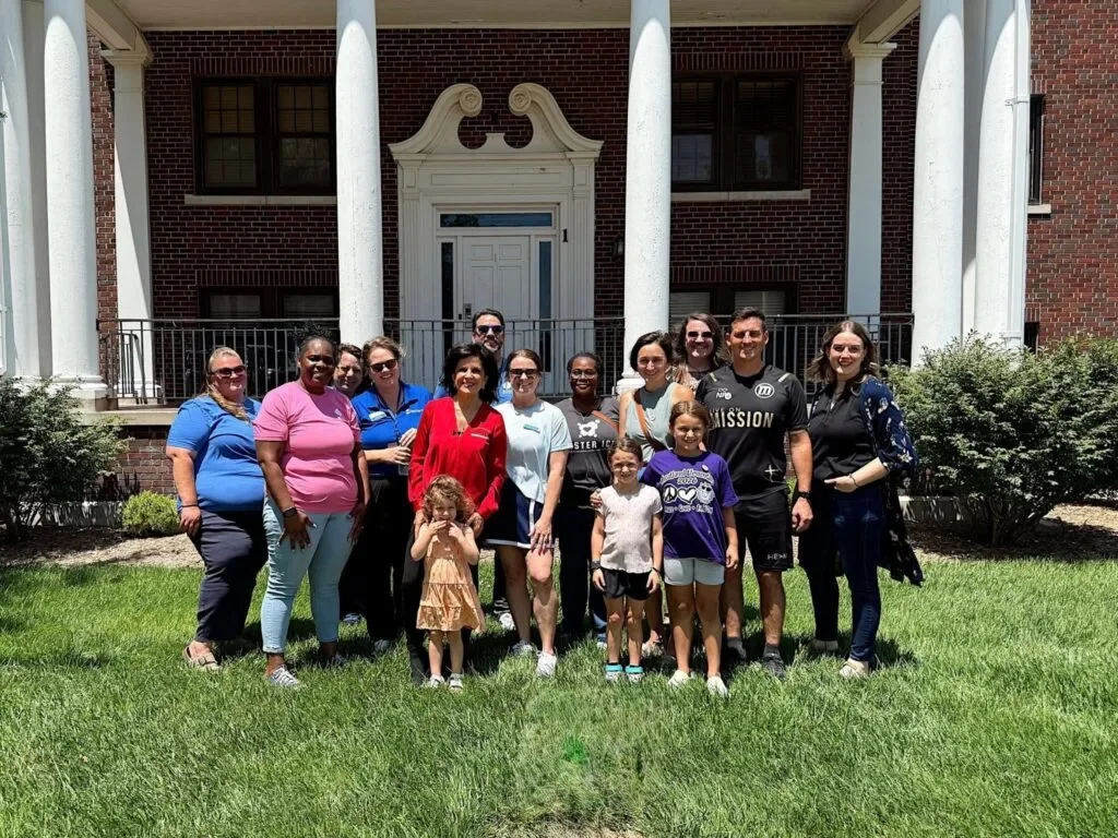 The 2026 Care Drive supported agencies outside historic Libbey Hall in Newton, KS