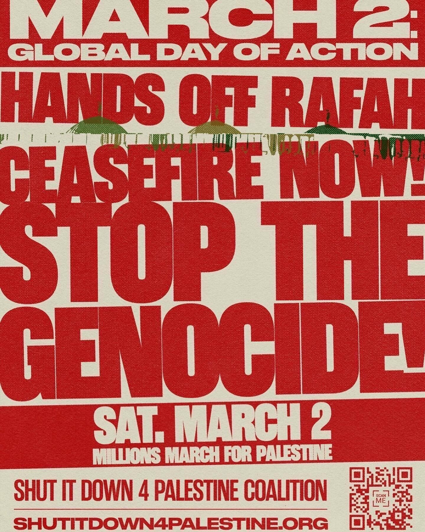 Sending solidarity to the marchers and protesters in the streets today. Read our statement joining the many voices calling for ceasefire now! (Link in bio.)