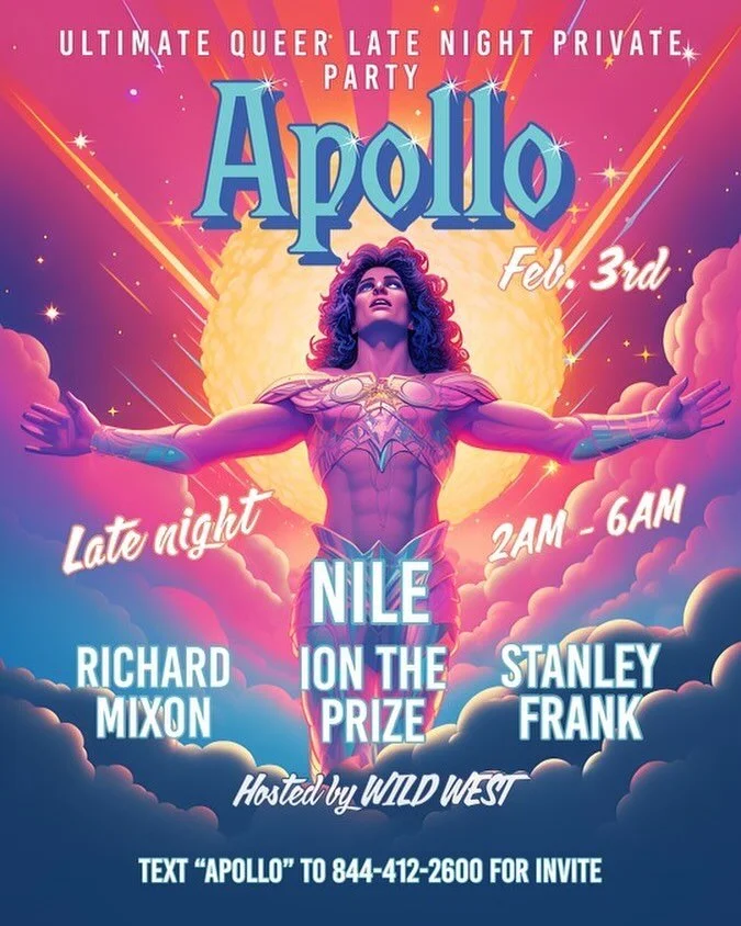 Hey SF folks! Are you looking for a good way to stay warm? Check out Apollo!

Apollo - San Francisco&rsquo;s ultimate Queer late night private play space party. 

DJ lineup: Resident DJ @djnilesf, @djrichardmixon, @stanleyfranksensation &amp; @ionthe