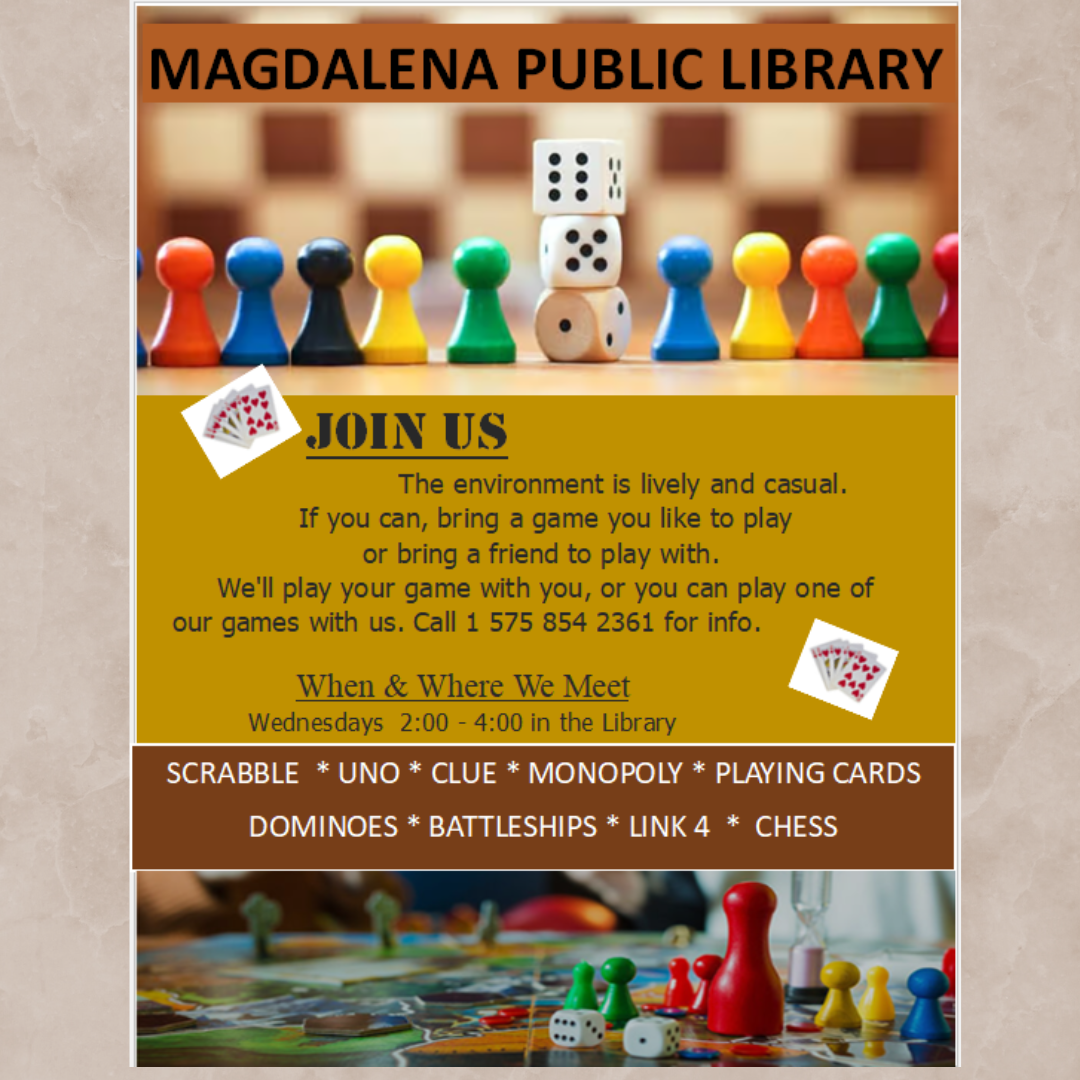 JOIN US FOR GAMES
