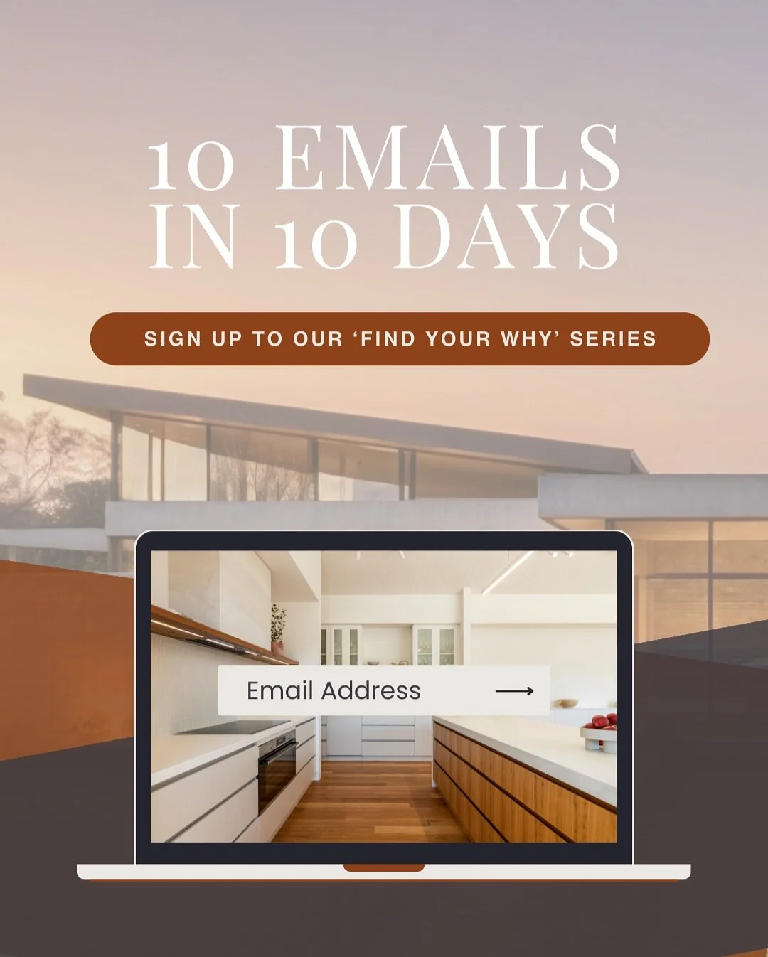 10 emails delivered straight to your inbox over the course of 10 days. Developed after working with clients who have had overlapping pain points that have held them back from starting the process to create their dream home. 

Created to ensure homeow