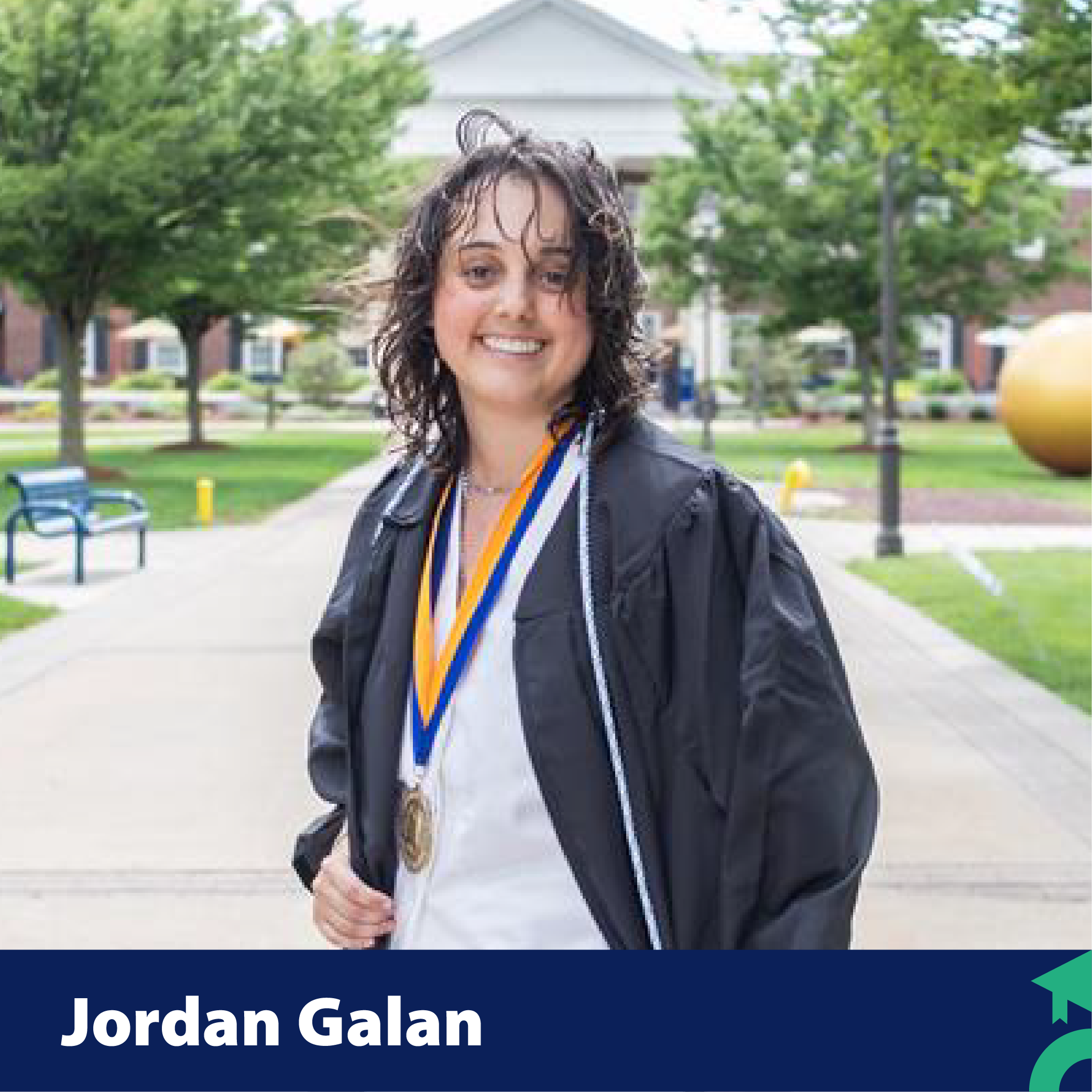 Jordan graduated from The College of New Jersey in May 2025 with a degree in communication. She is currently working in a sales role with State Farm.