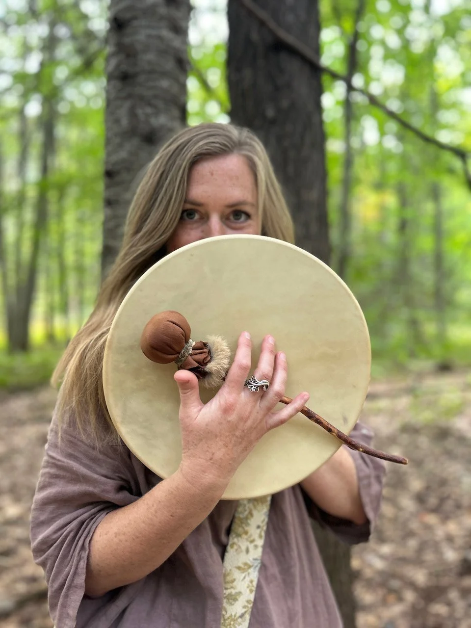 Sarah West artist traditional sheepskin drum.jpeg