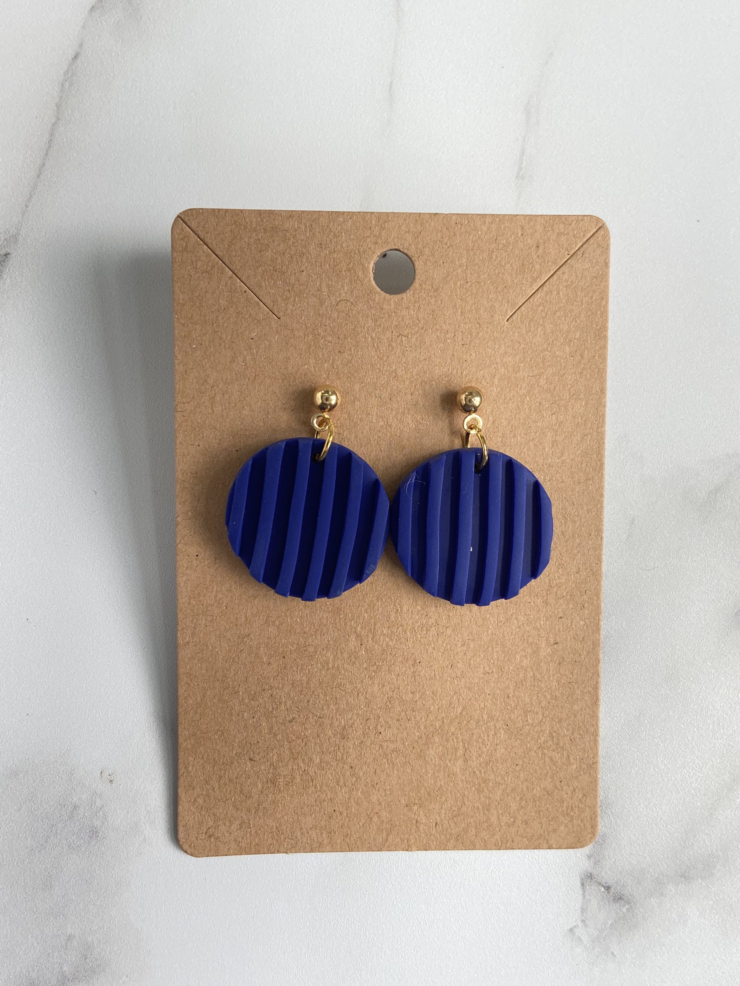 Navy Textured Stripes