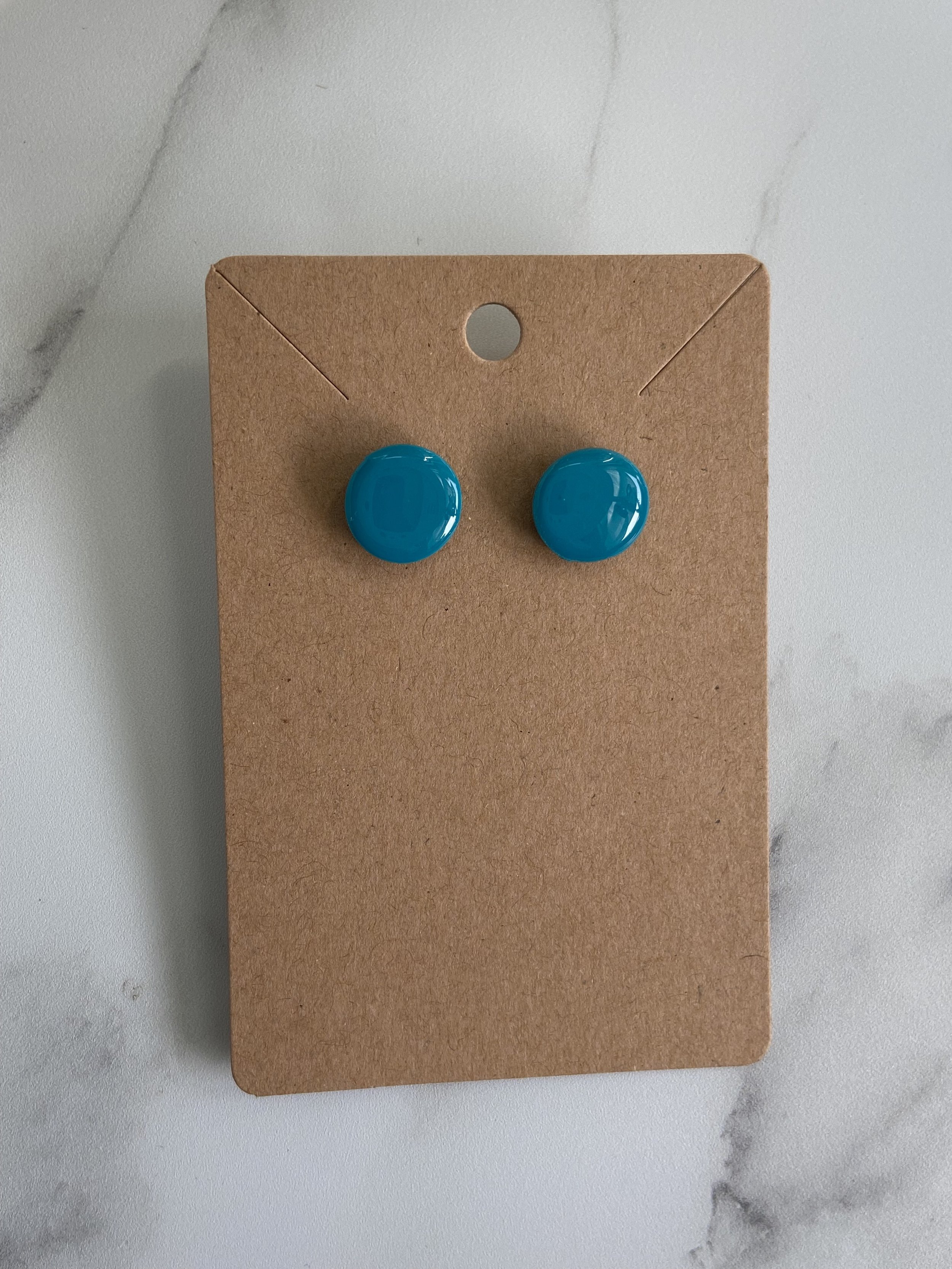 Turquoise Color Circle Studs