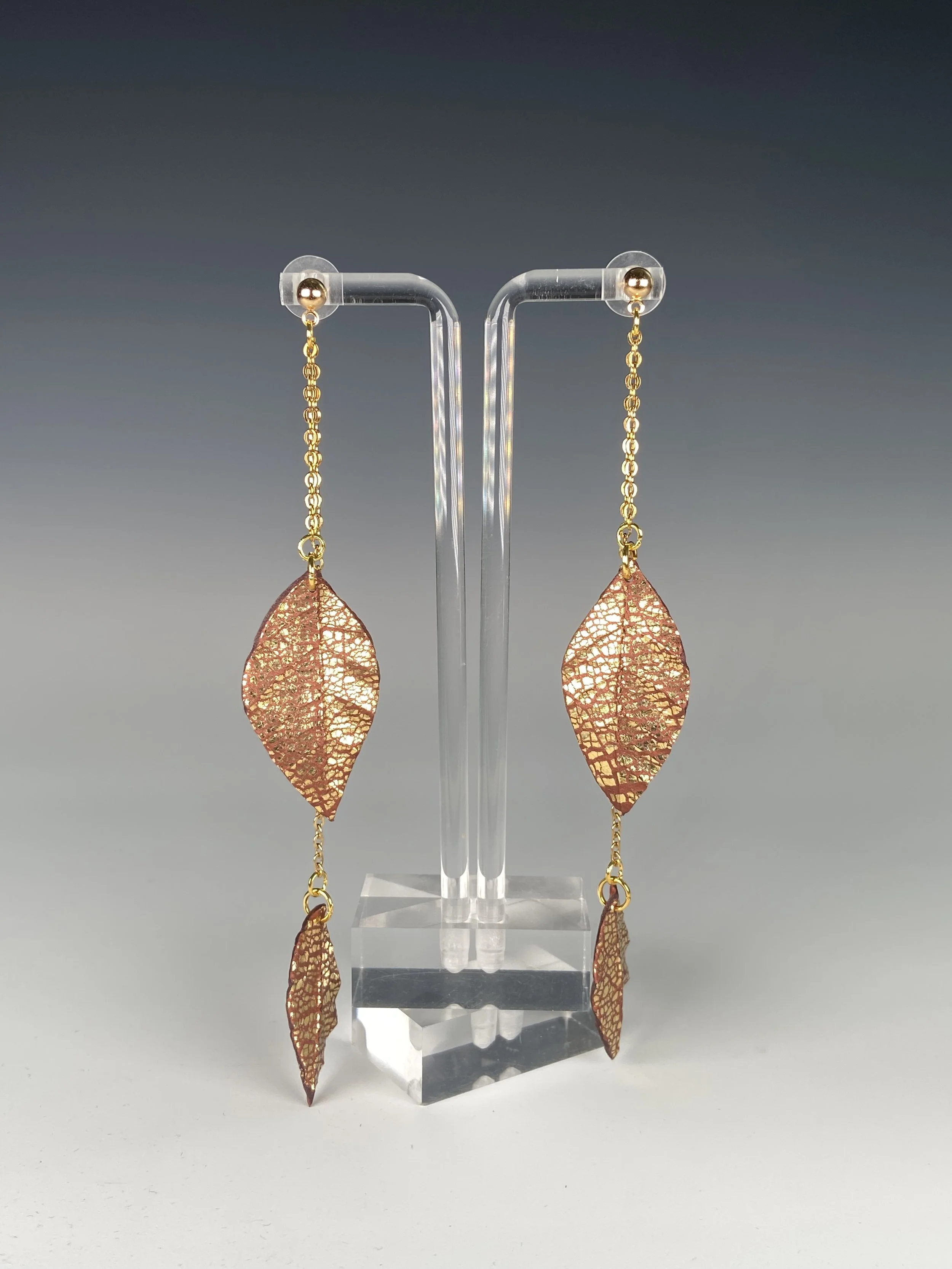 Deconstructed Leaves in Gold and Bronze