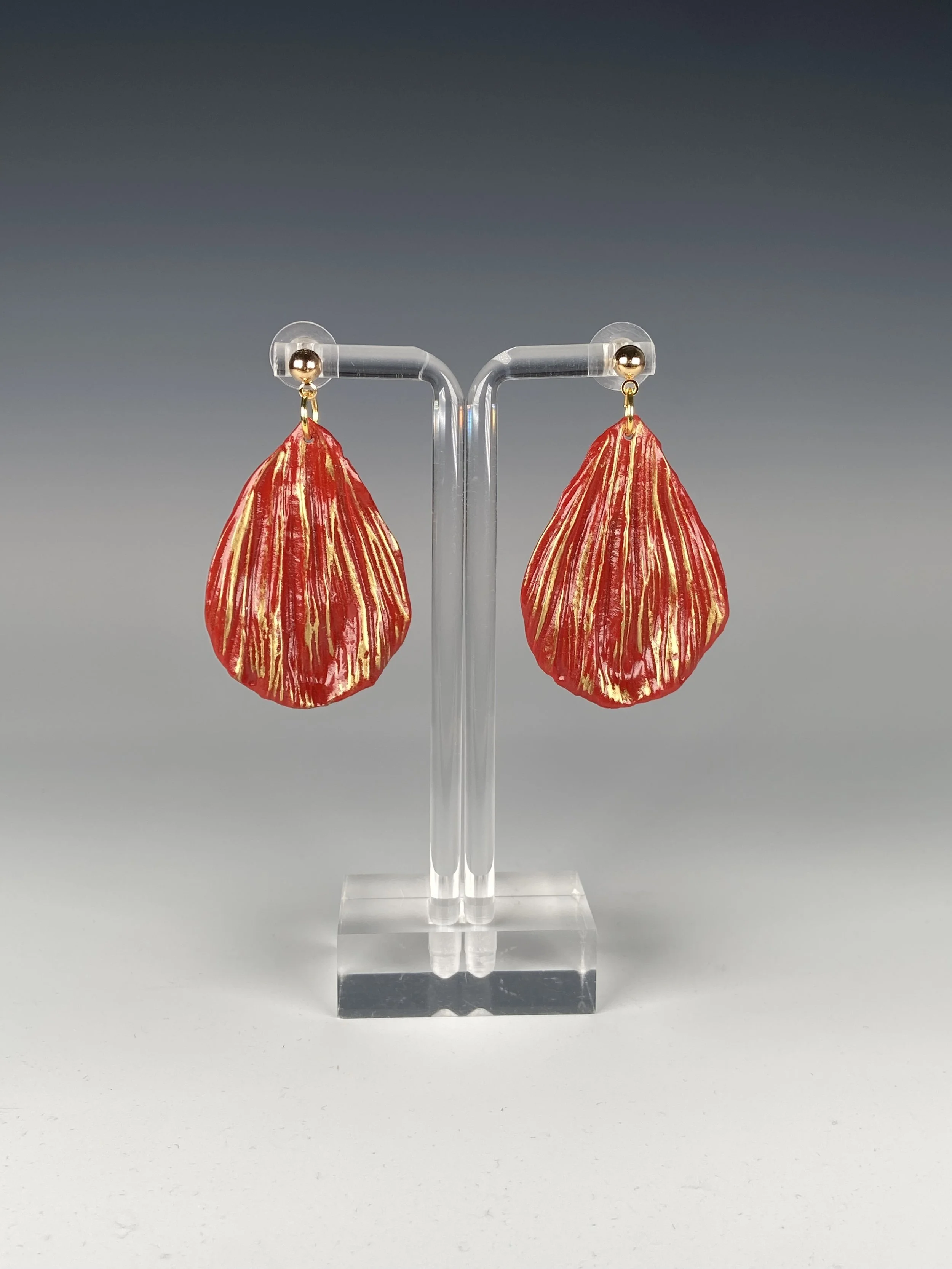 Petal Dangles in Red and Gold