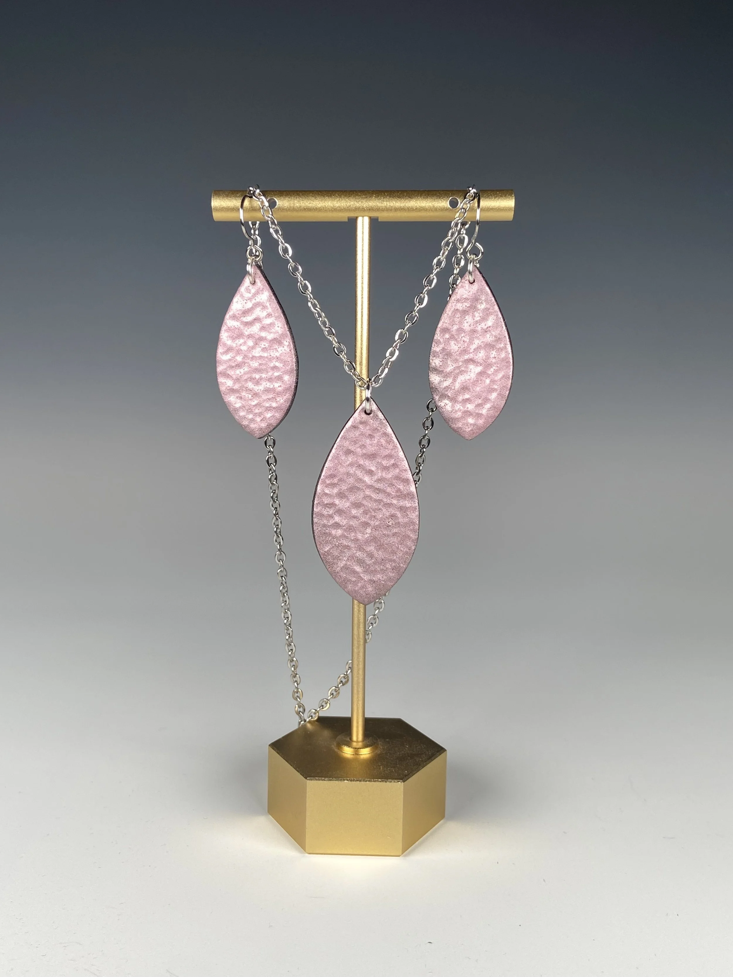 Pink Hammered Drops Set