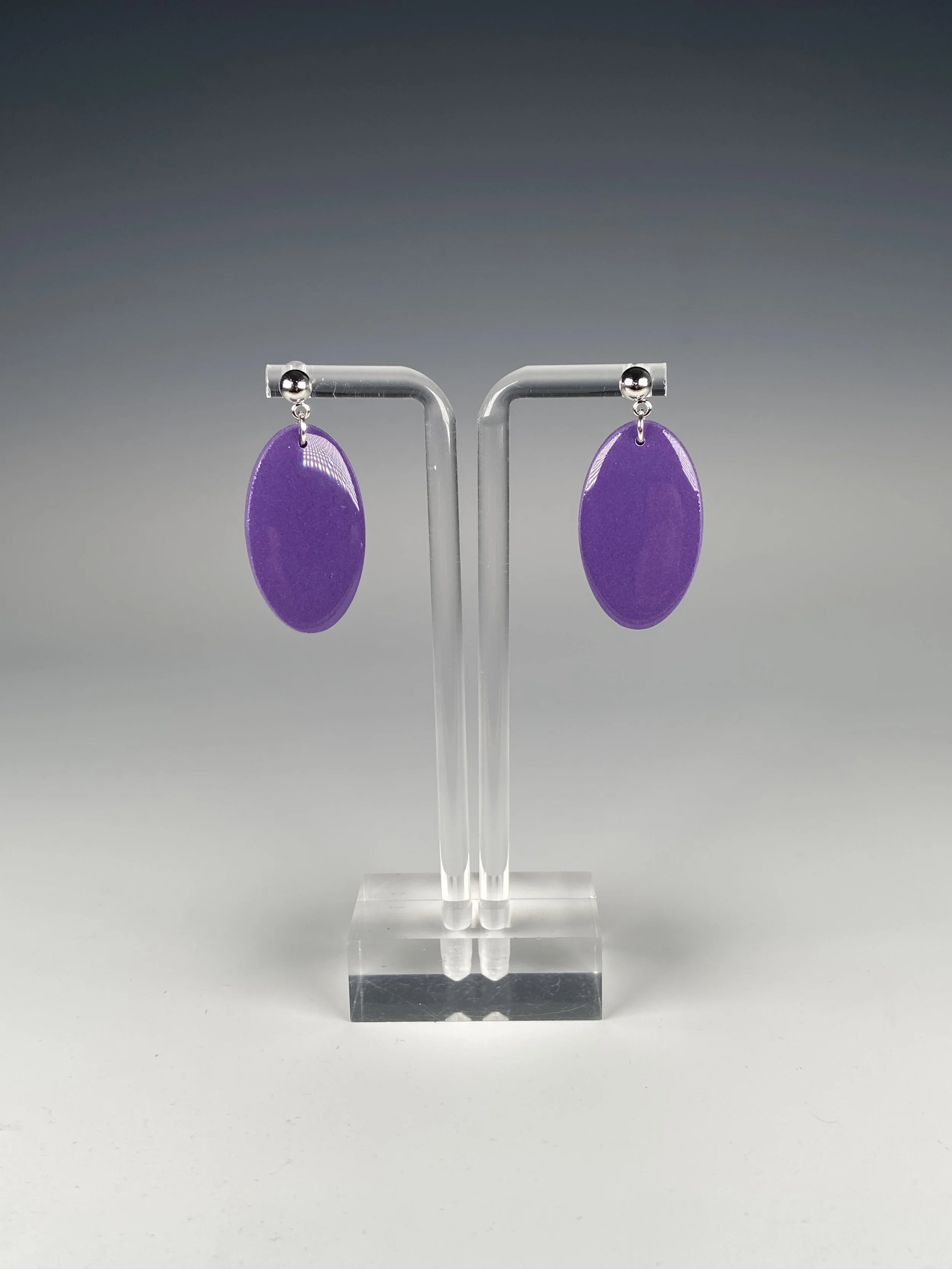 Purple Oval Dangles