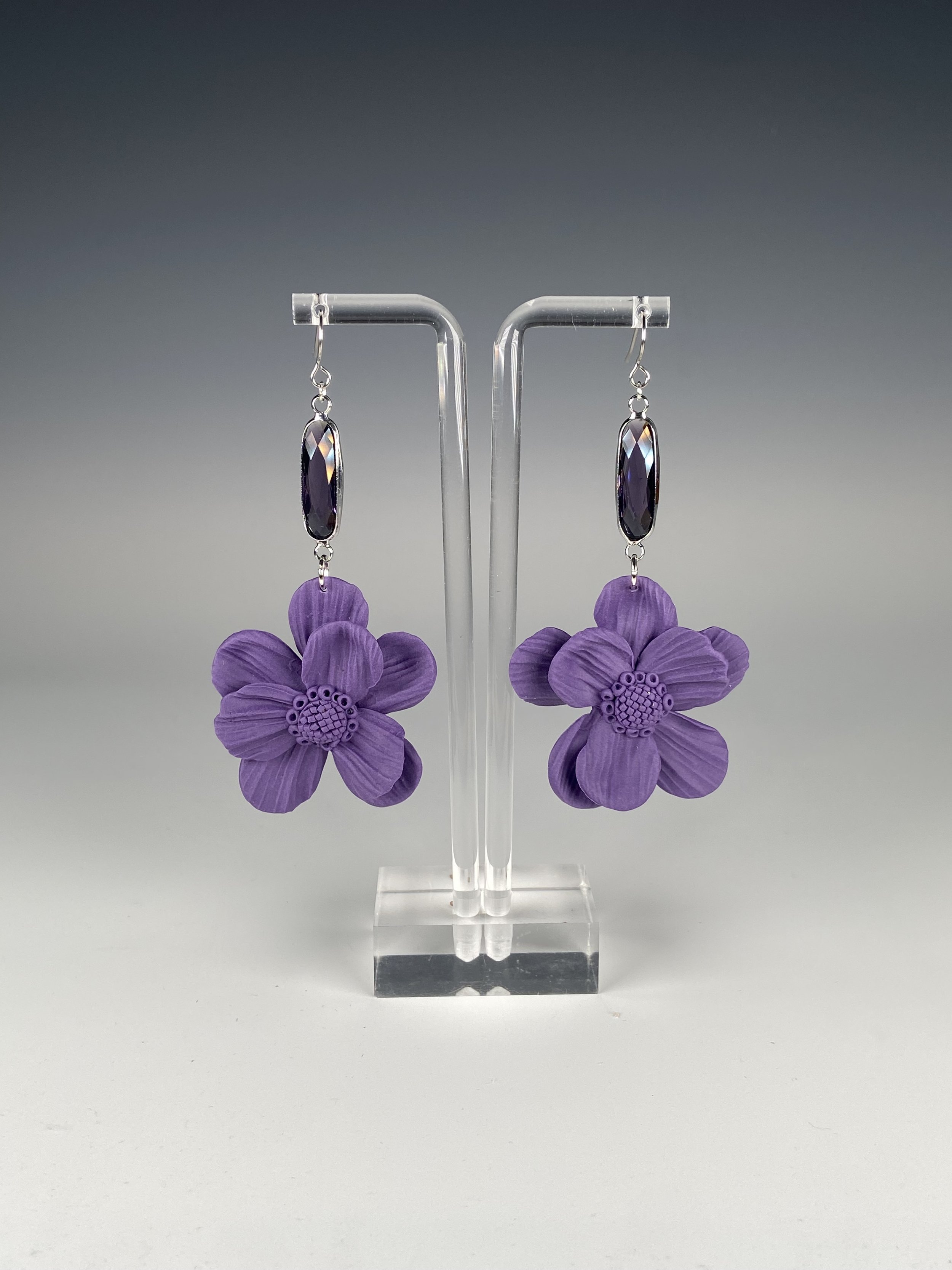 Floral Dangles in Purple
