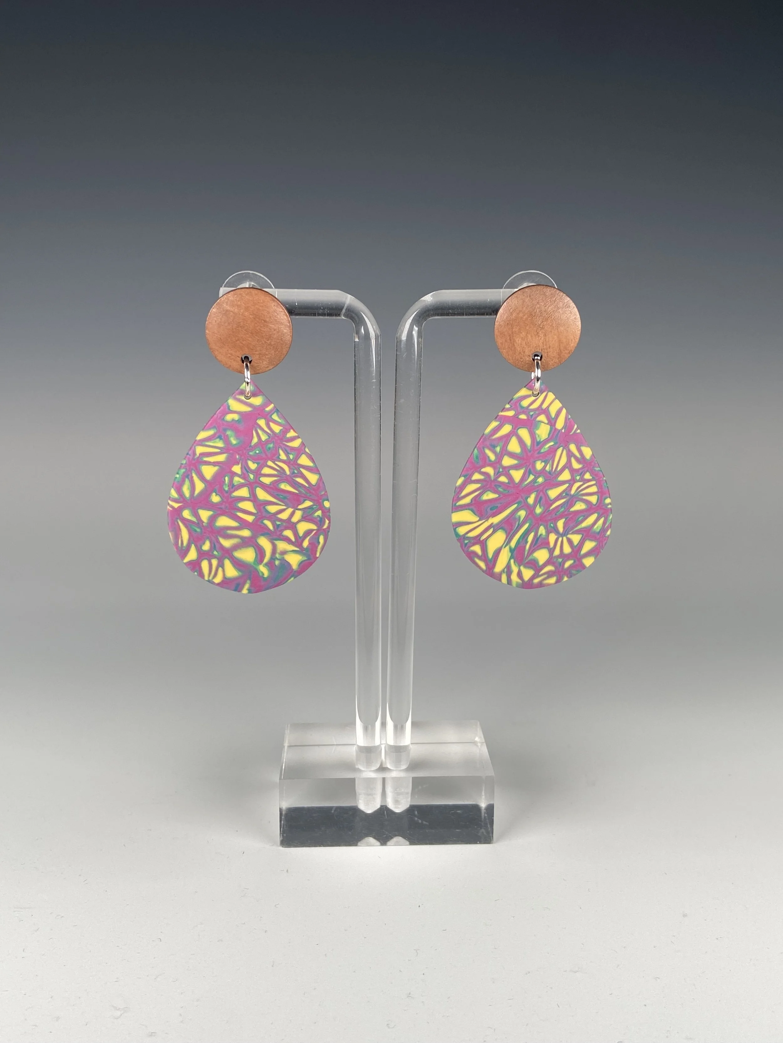 Abstract Pattern in Fuchsia, Teal, and Yellow