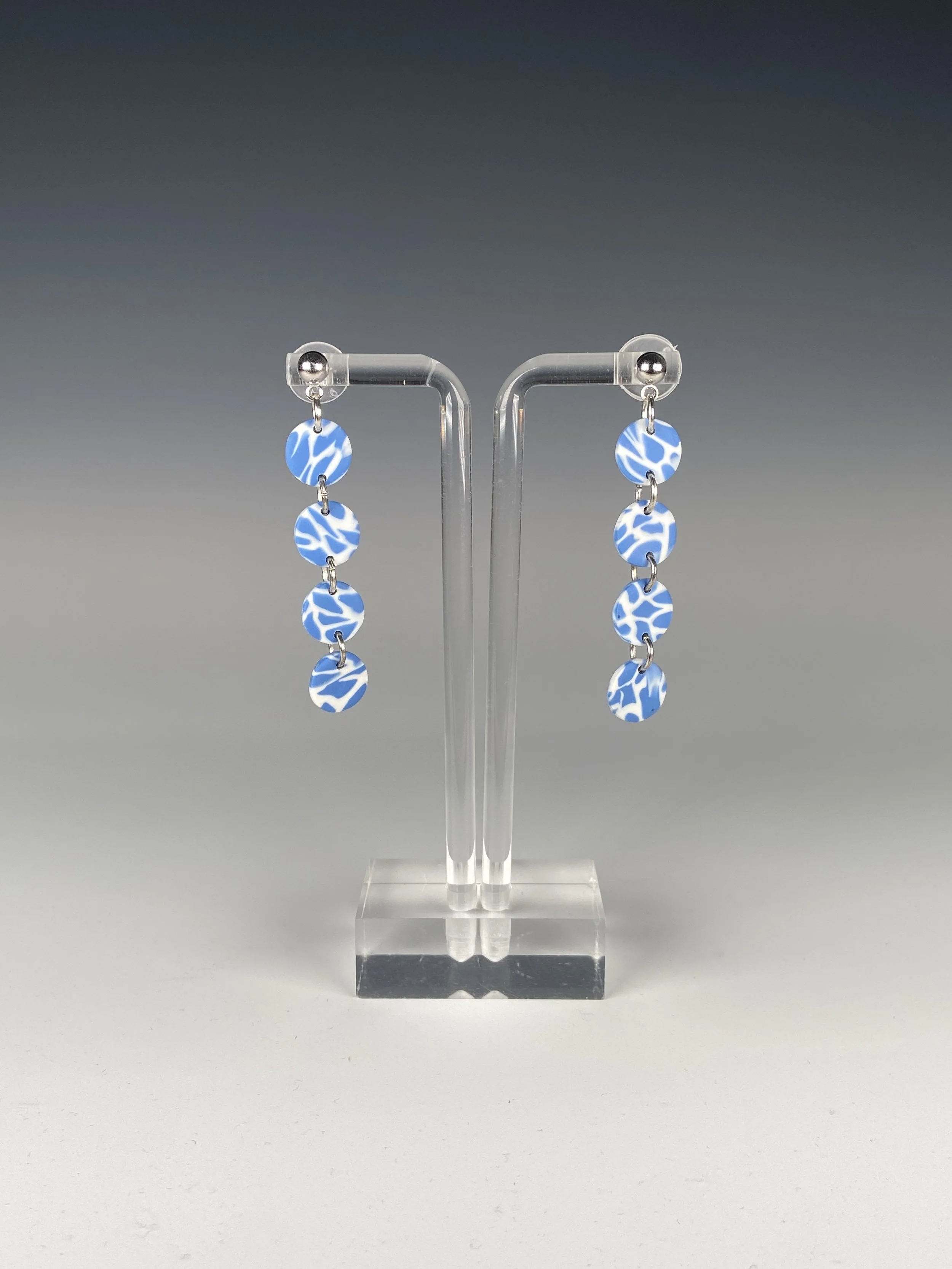 Abstract Print in Periwinkle and White