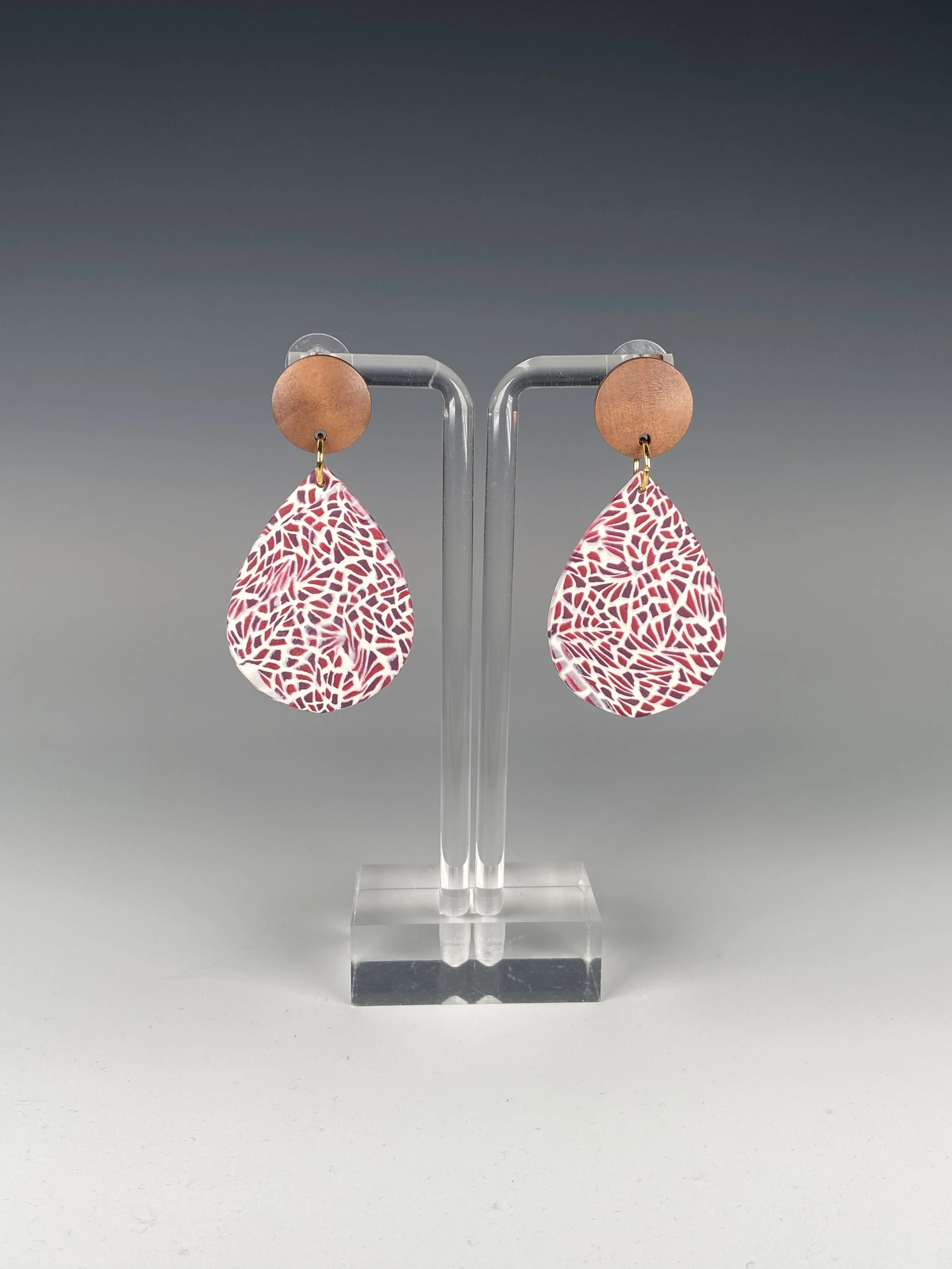 Abstract Print Set in Maroon and Plum