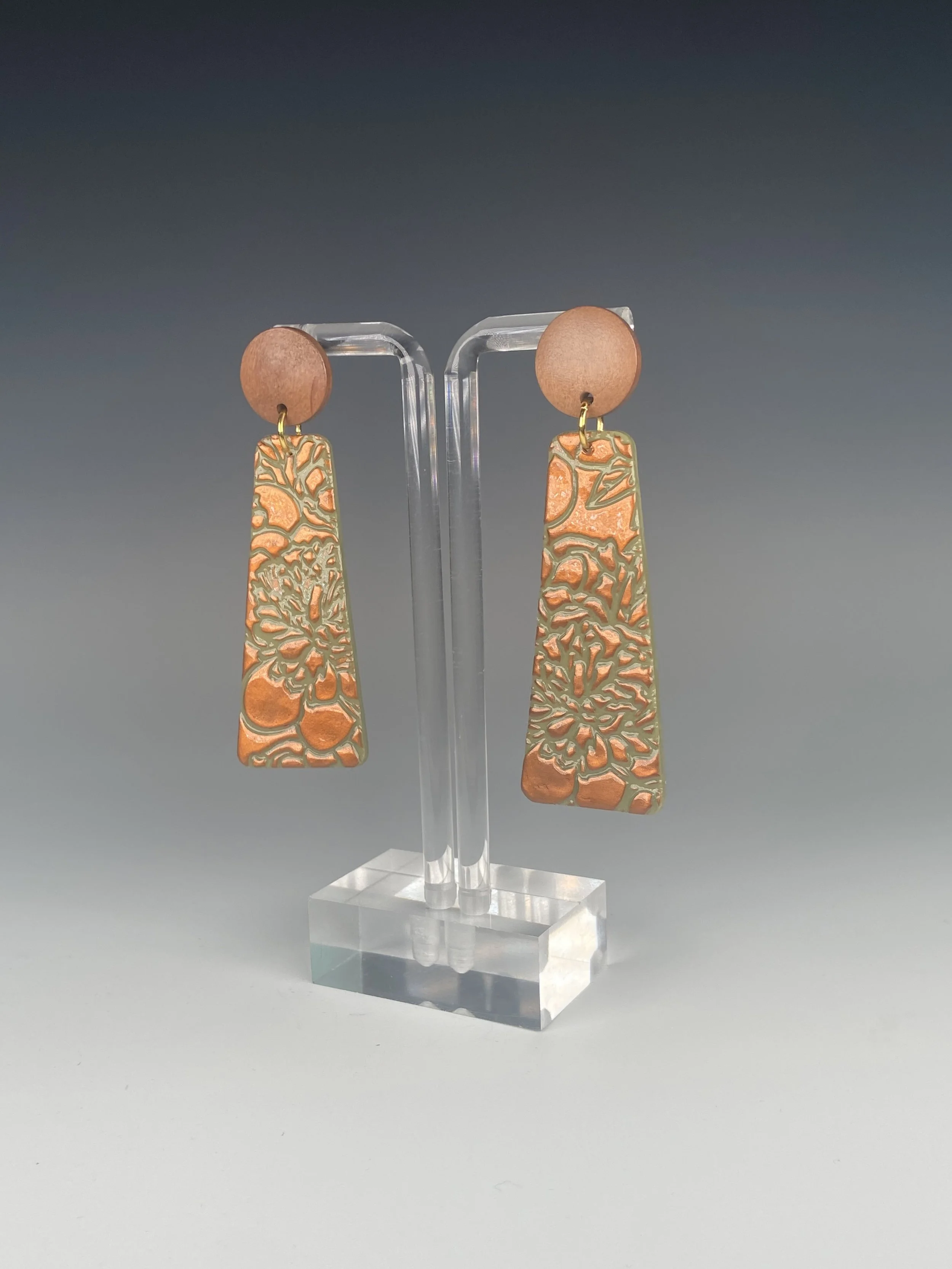 Floral Texture in Olive and Copper