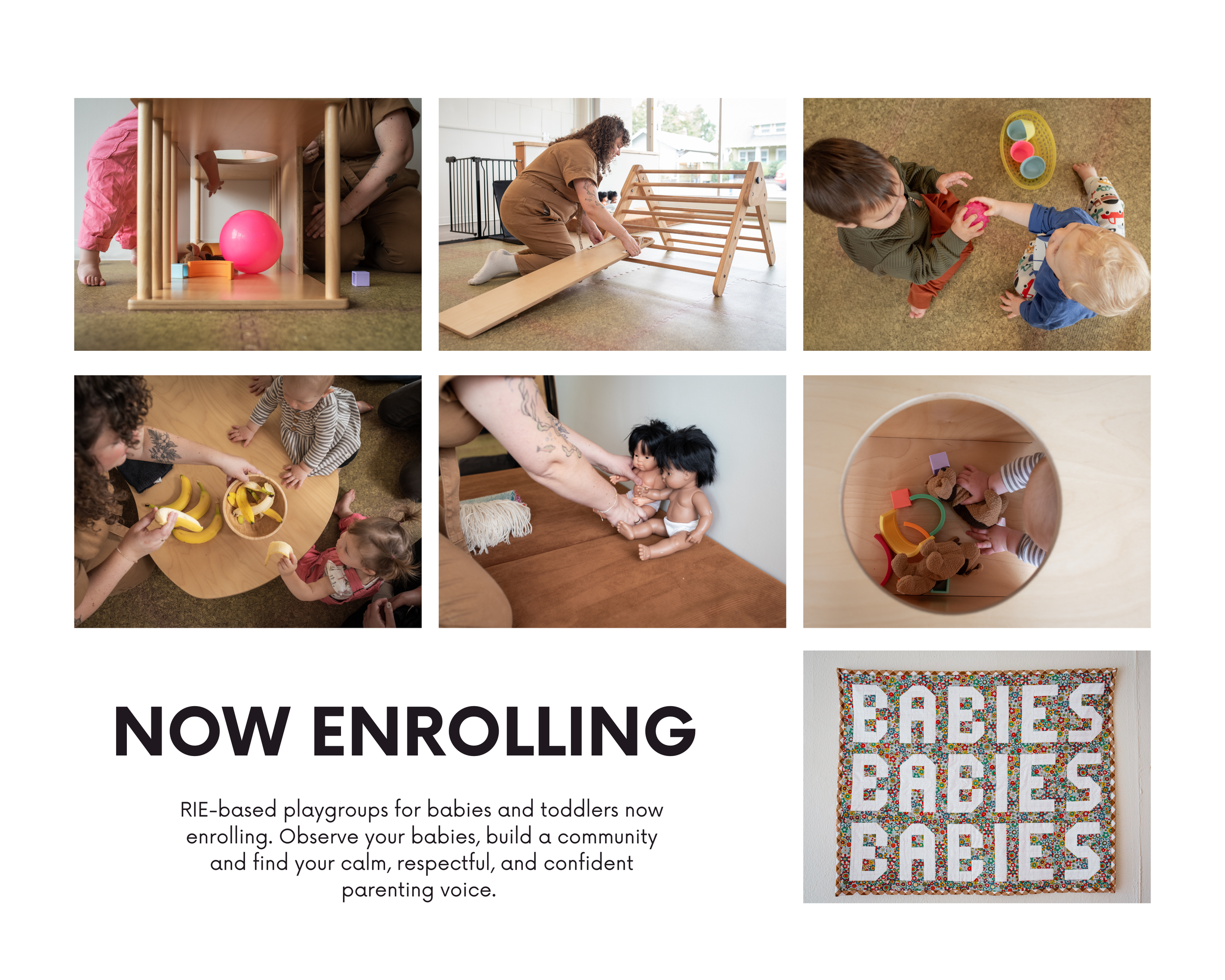 Branded flyer for Portland playgroup.