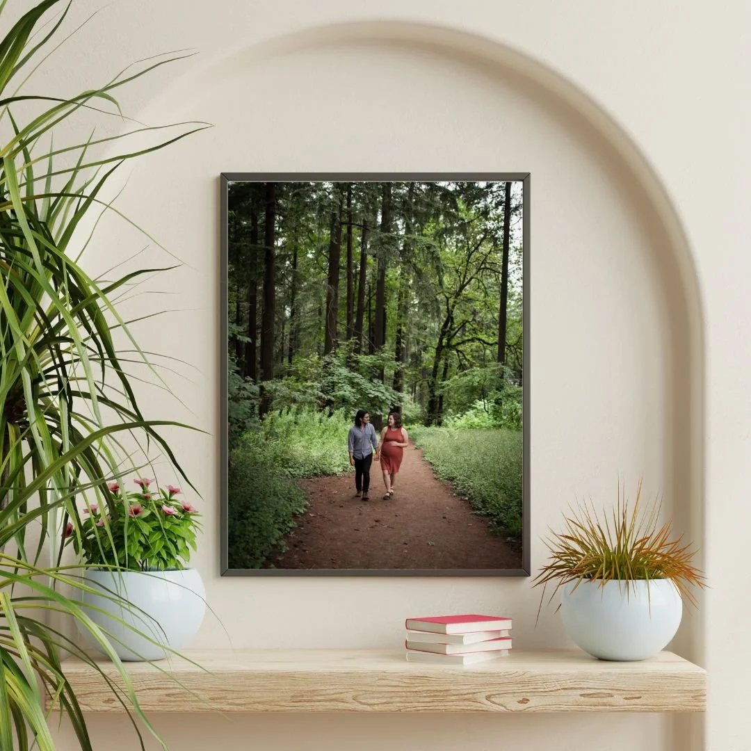 pregnancy couple portrait at Mt Tabor in Portland Oregon, family and maternity photographer