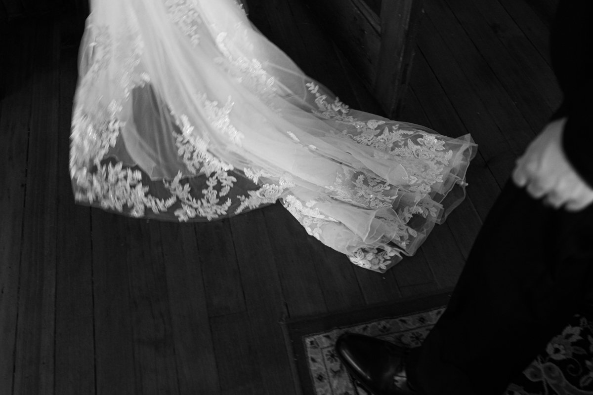 Black and white artsy blurry wedding photo, documentary wedding photographer Portland OR
