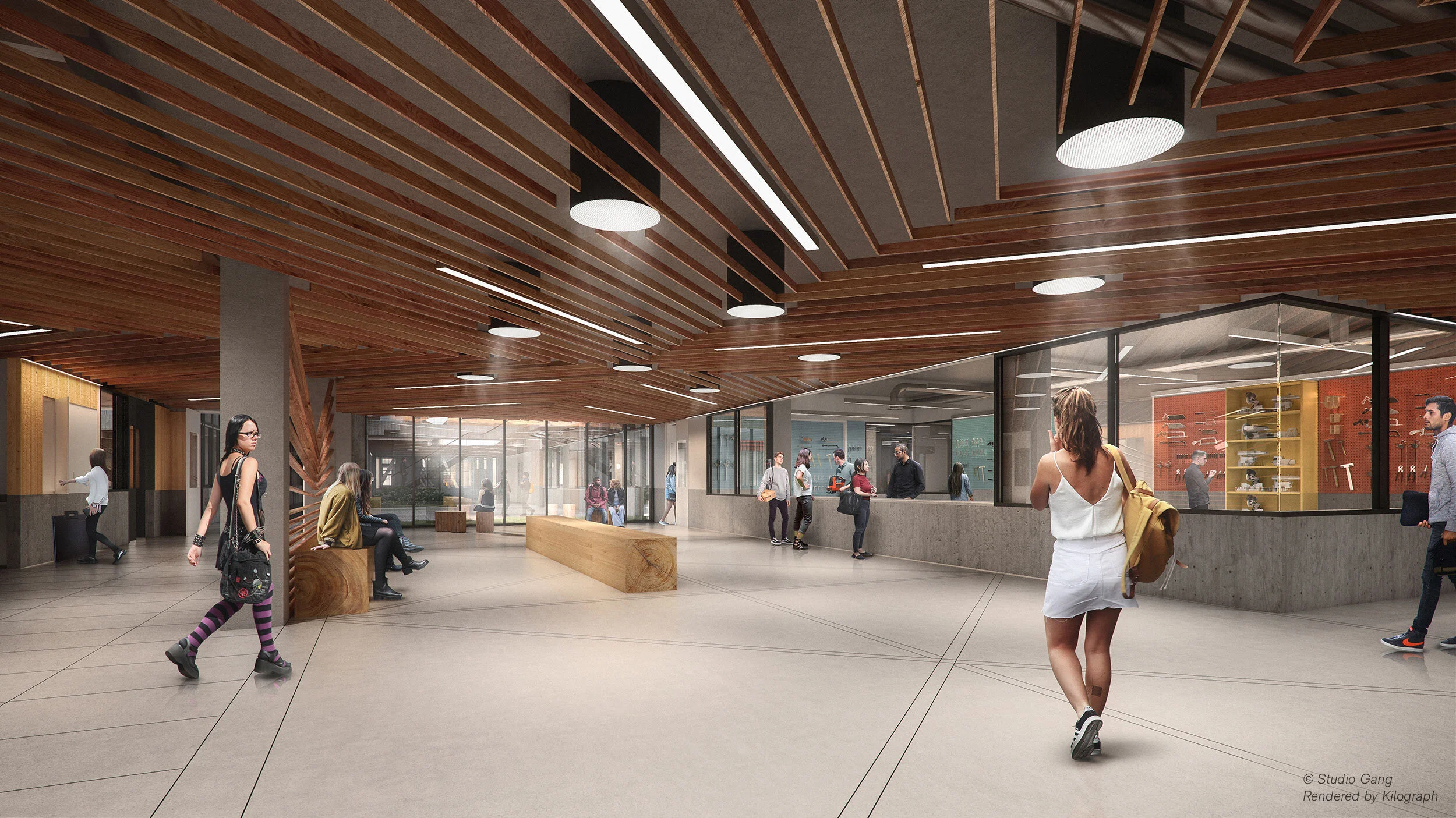 A central Resource Hub in the lobby provides students with the tools they need.