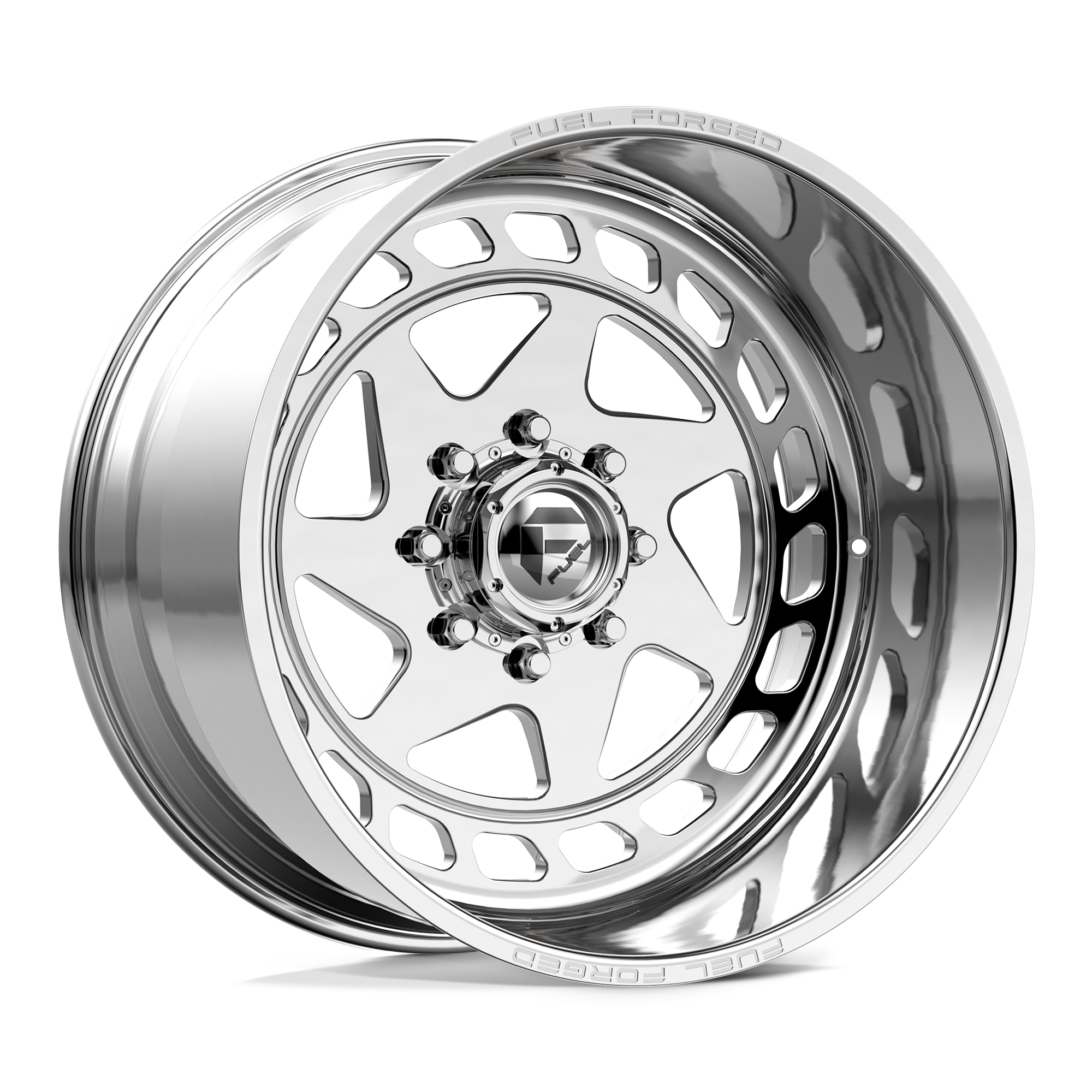 Silver automotive wheel rim with a logo in the center