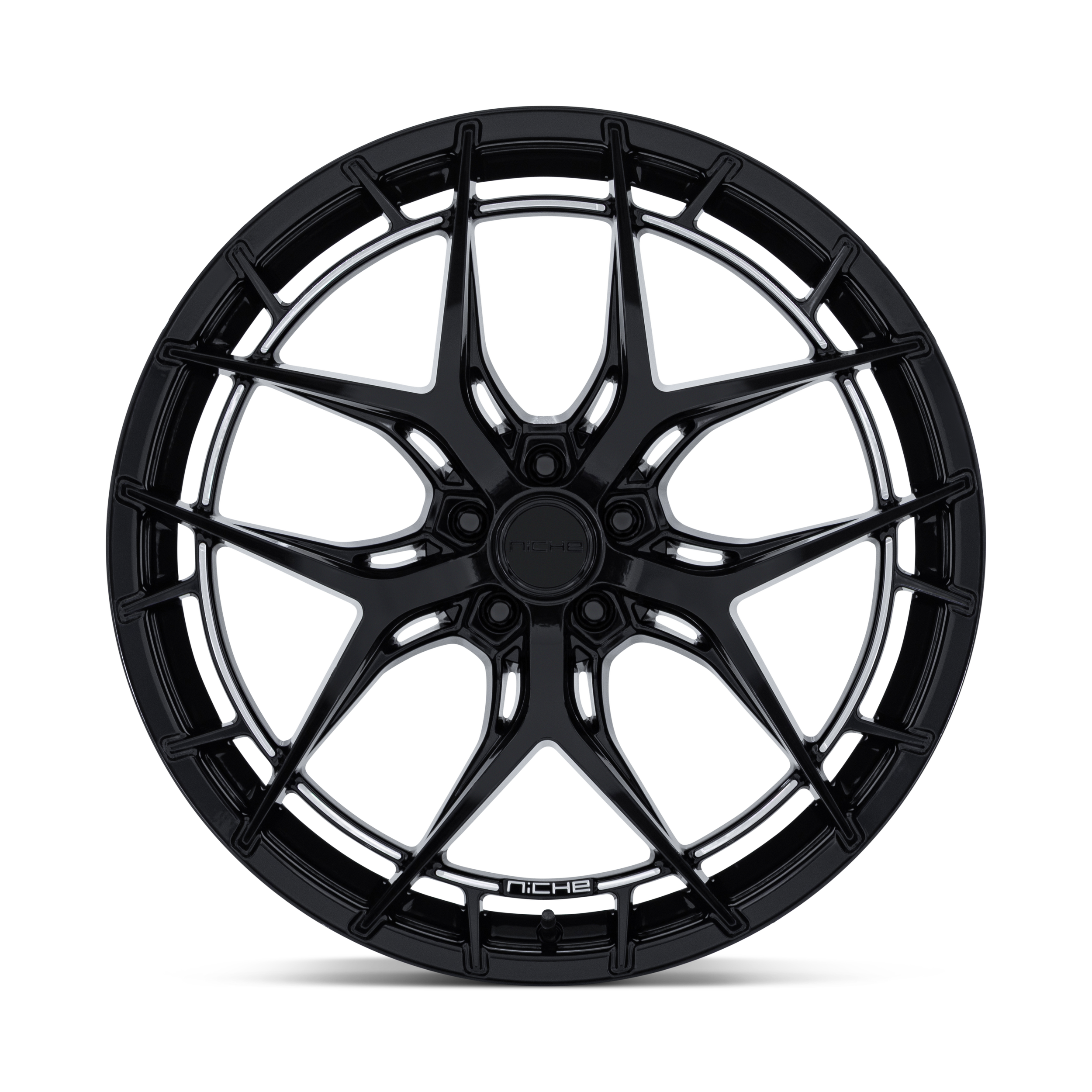 Black alloy wheel rim with multiple spokes and a central hub, labeled 'Niche'.