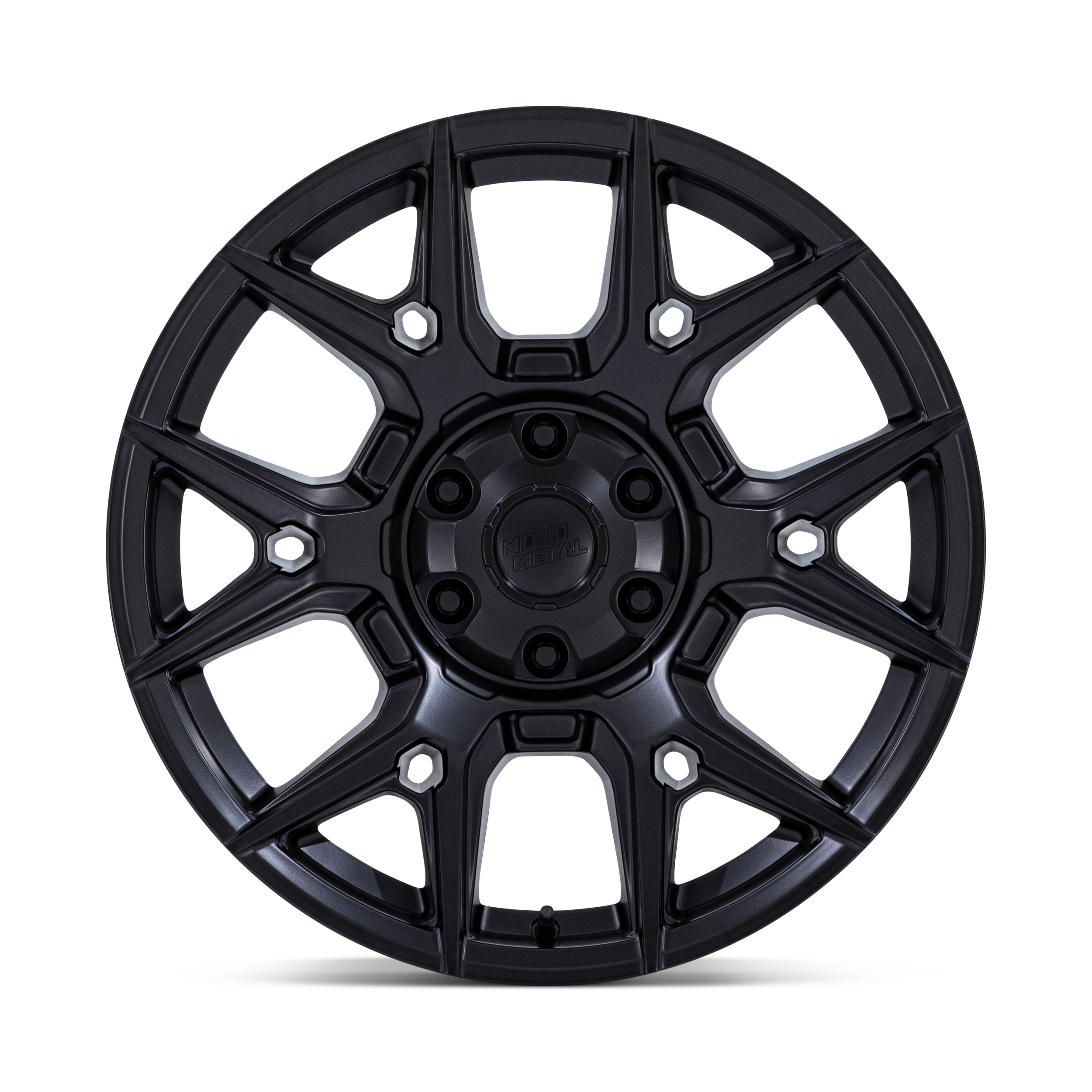 Black alloy wheel rim for a vehicle.