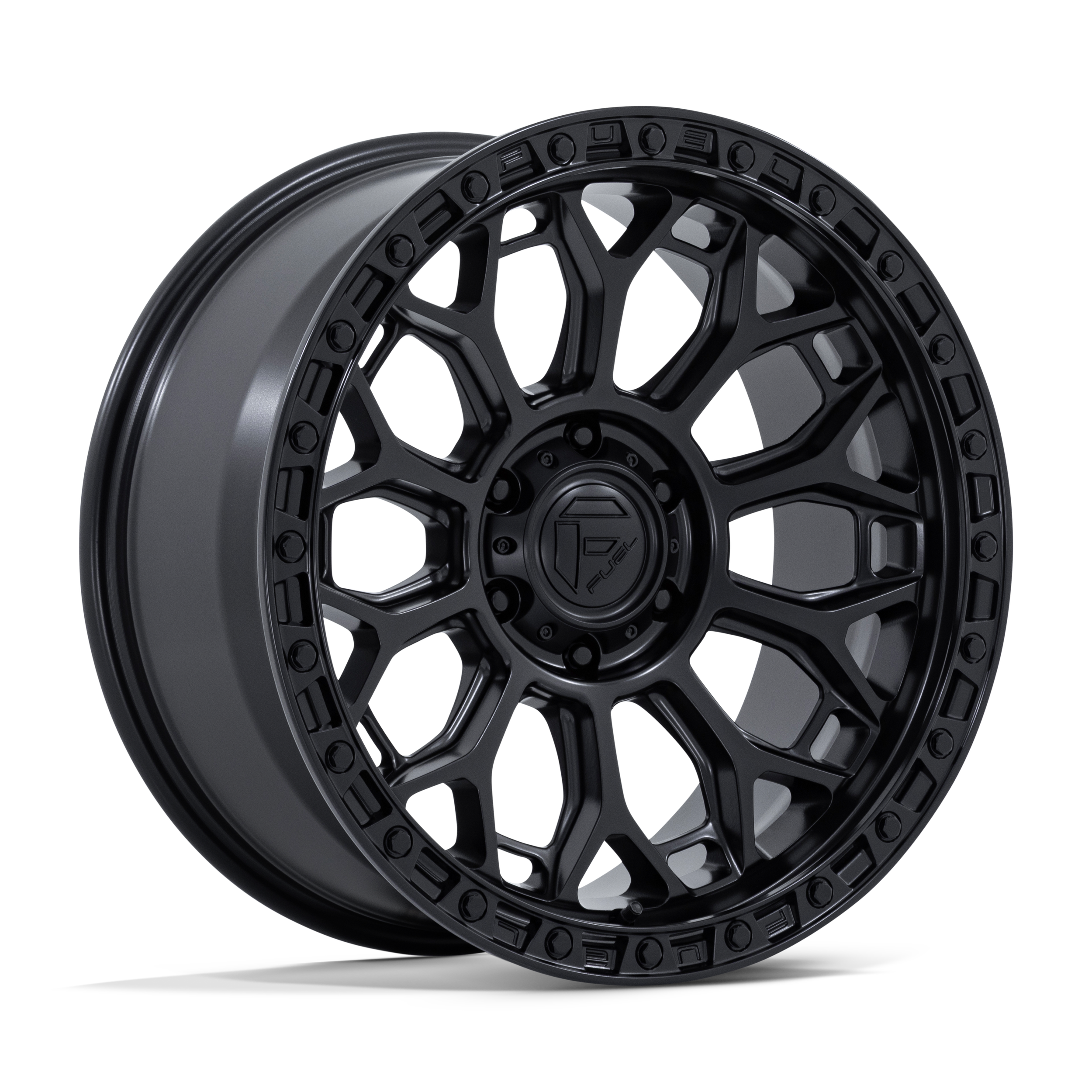 Black alloy car wheel with a multi-spoke design