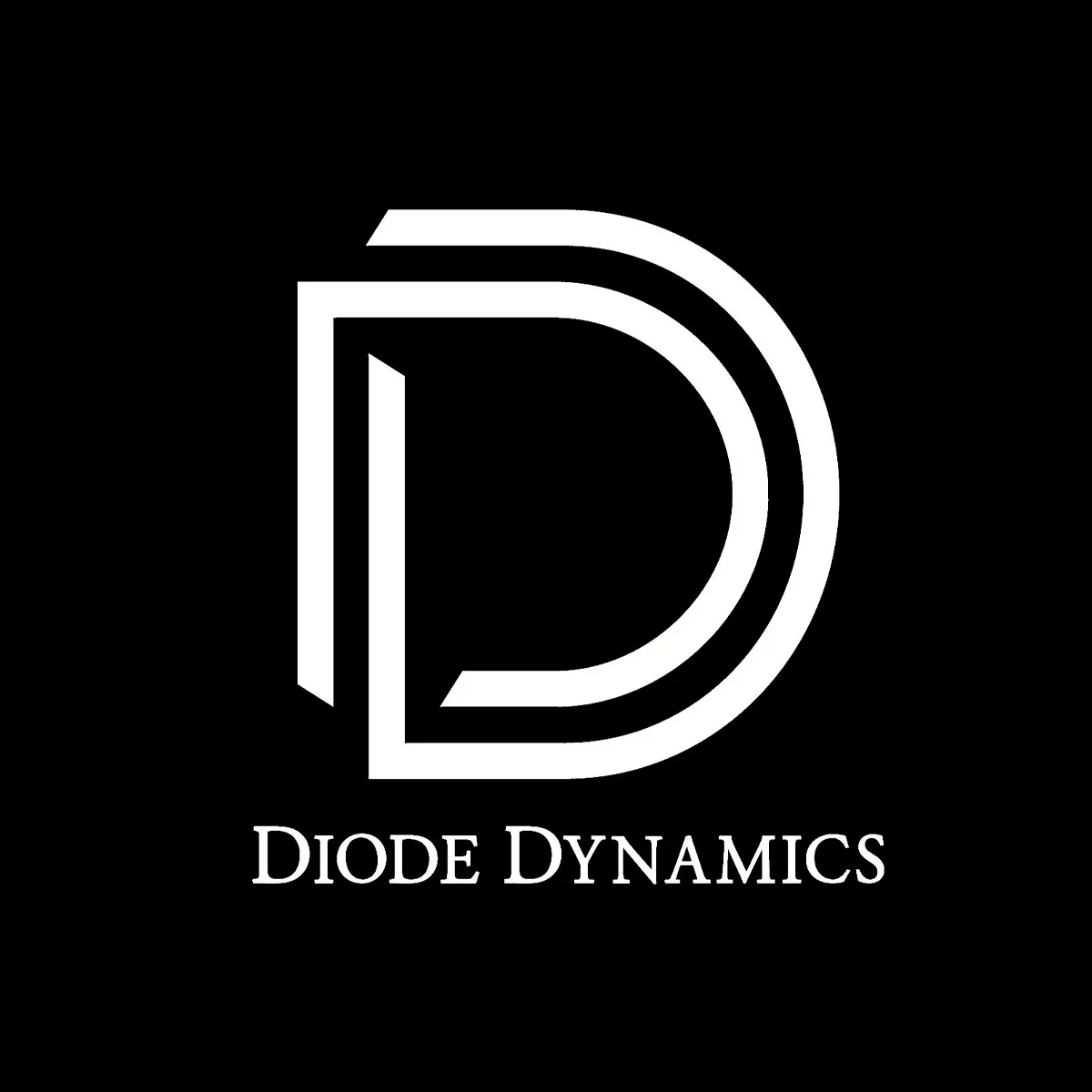 Black background with a stylized white letter D and the words Diode Dynamics beneath it.
