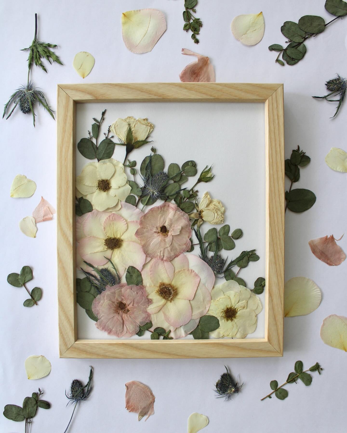 A cute frame for a Colorado elopement!🏔️ 

We did an upgrade on this frame with non glare and uv protection acrylic. As always, all frames are solid wood made in Michigan🫶🏼

#coloradowedding #flowerpreservation #pressedflowers #ranunculus #wedding