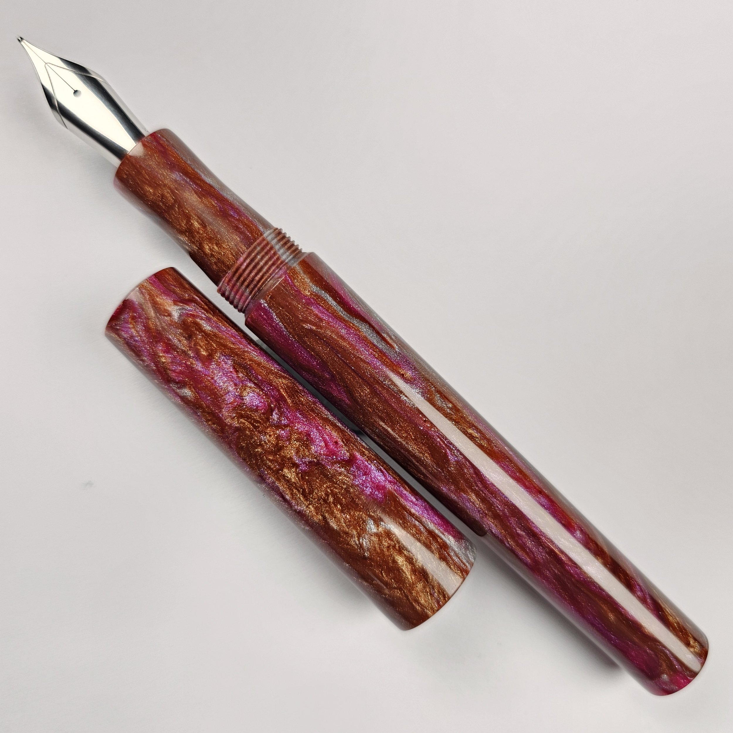 Just Turnings - Fuchsia Brown and Silver