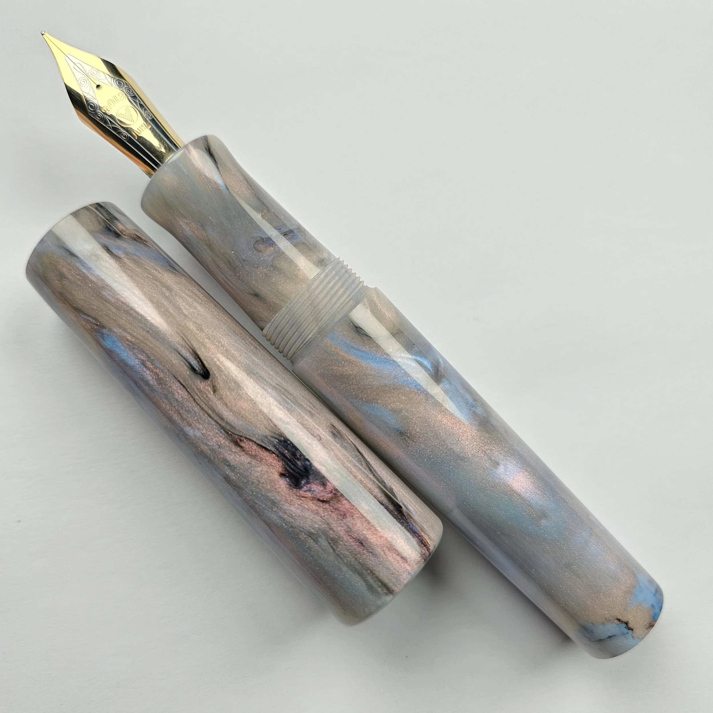 Just Turnings Jumbo Pen - Blue and Red Abalone