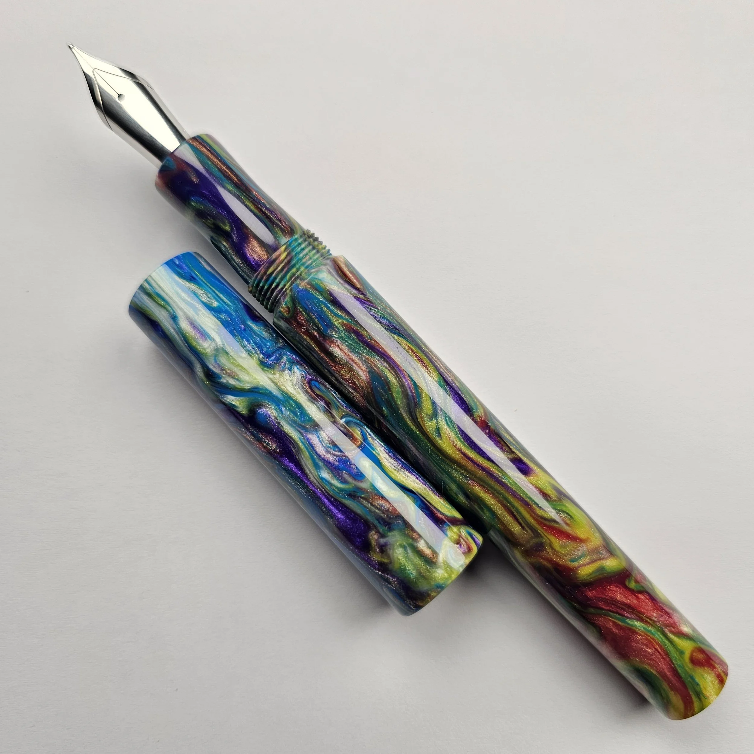 Just Turnings - Yellow Purple Rose Gold w/ flat blue