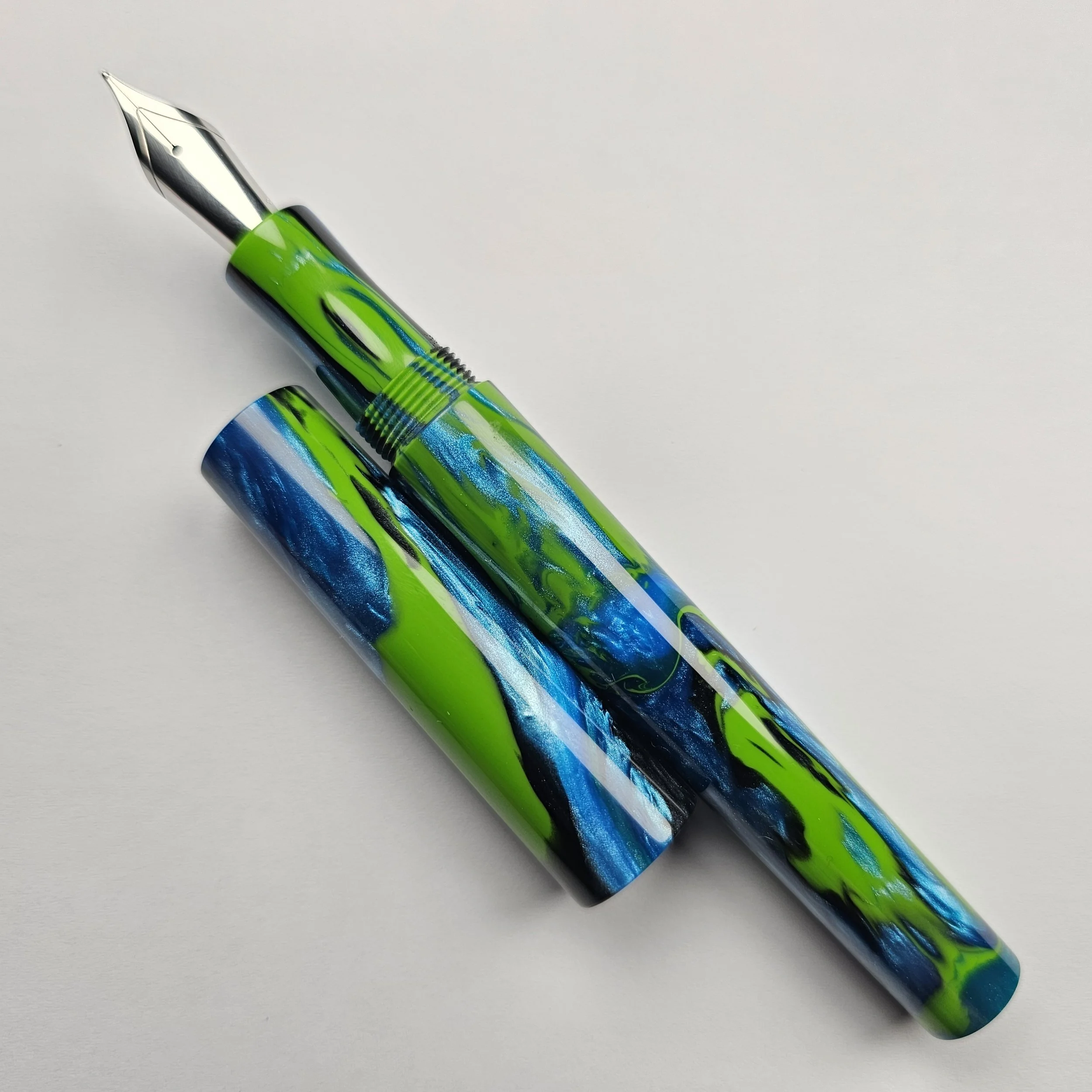 Just Turnings - Blue Black w/ Flat green