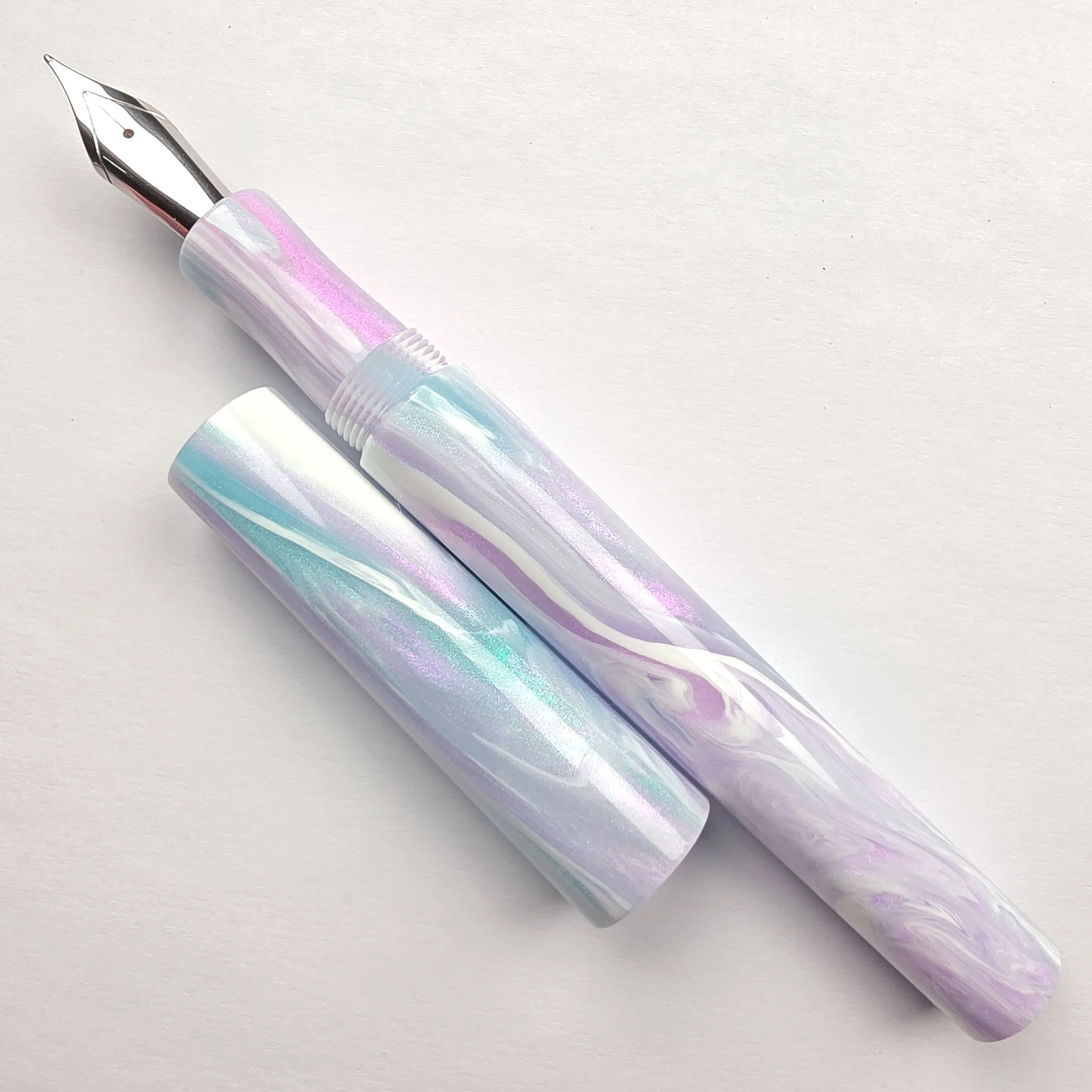 Just Turnings - Purple Blue Colourshift with Plain white