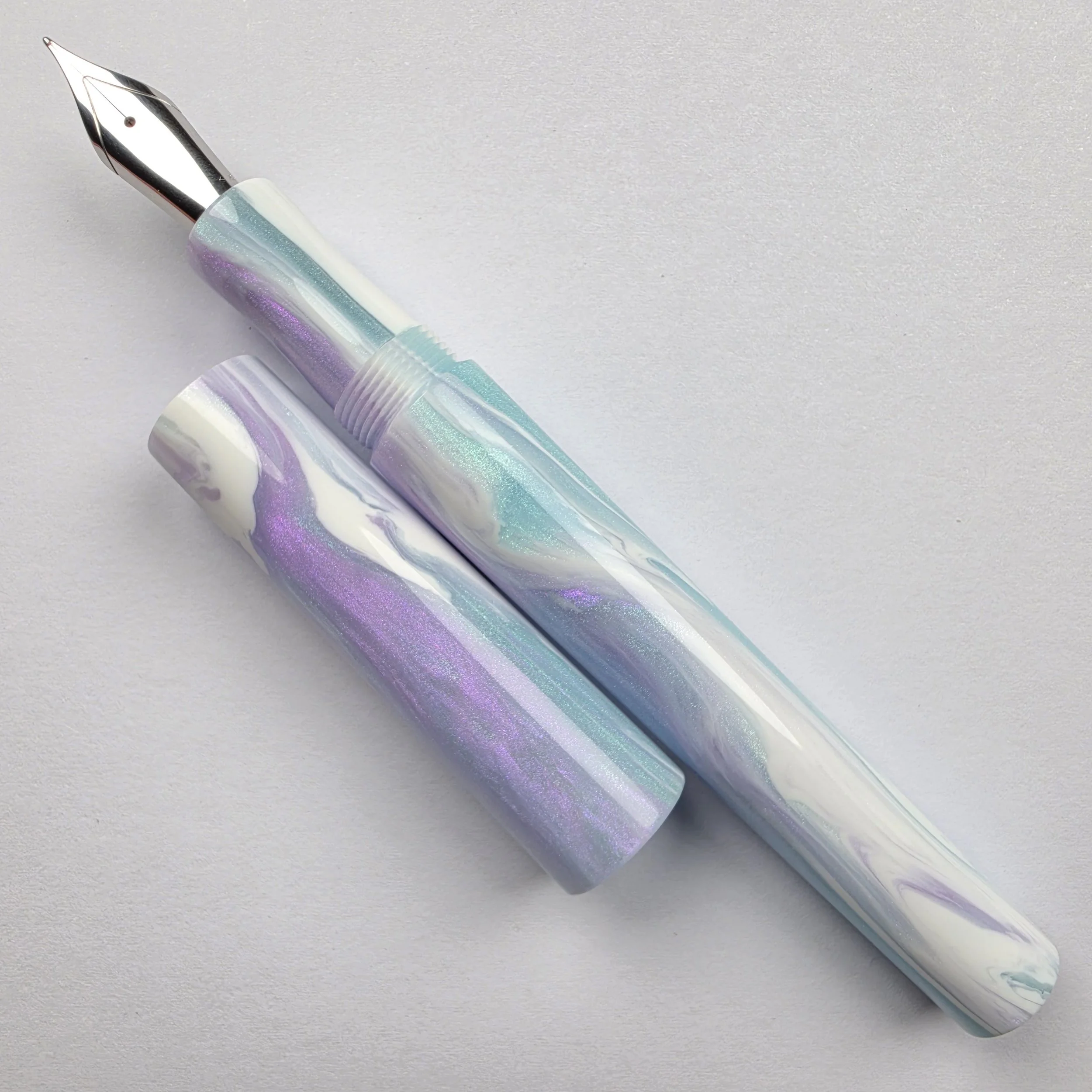 Just Turnings - Purple Blue Colourshift with Plain white (2)