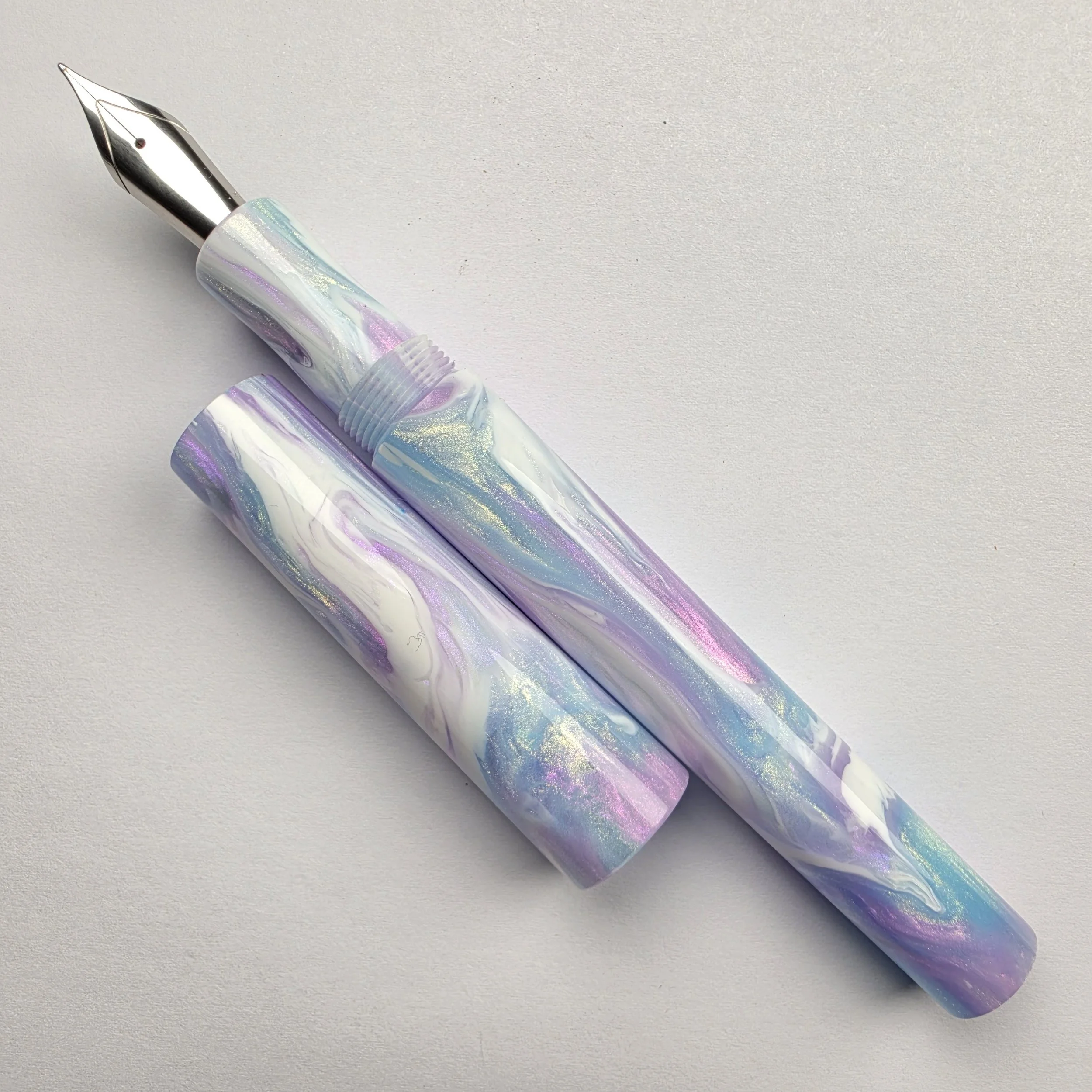Just Turnings - Purple Blue Colourshift with Plain white (2)