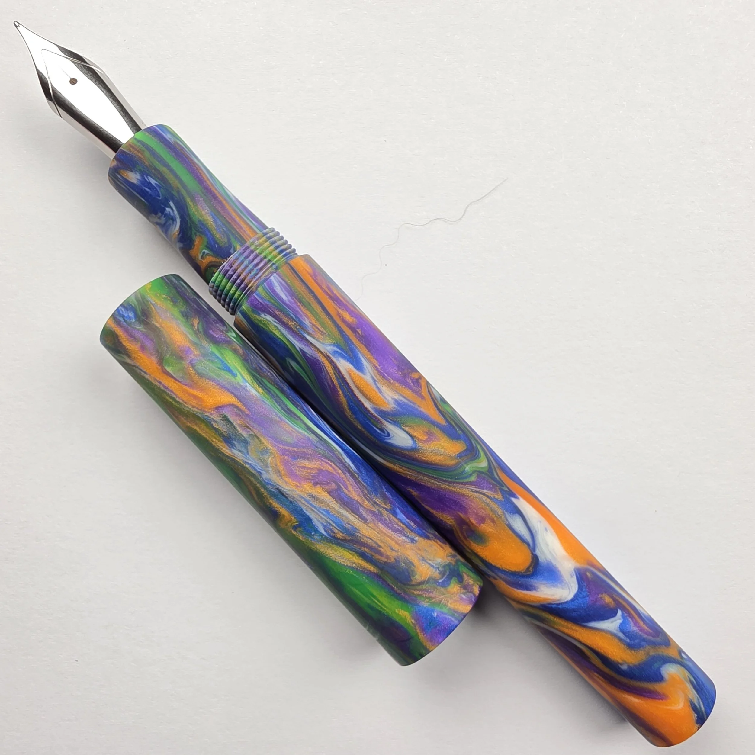 Just Turnings - Green Blue Orange and White (matte finish)
