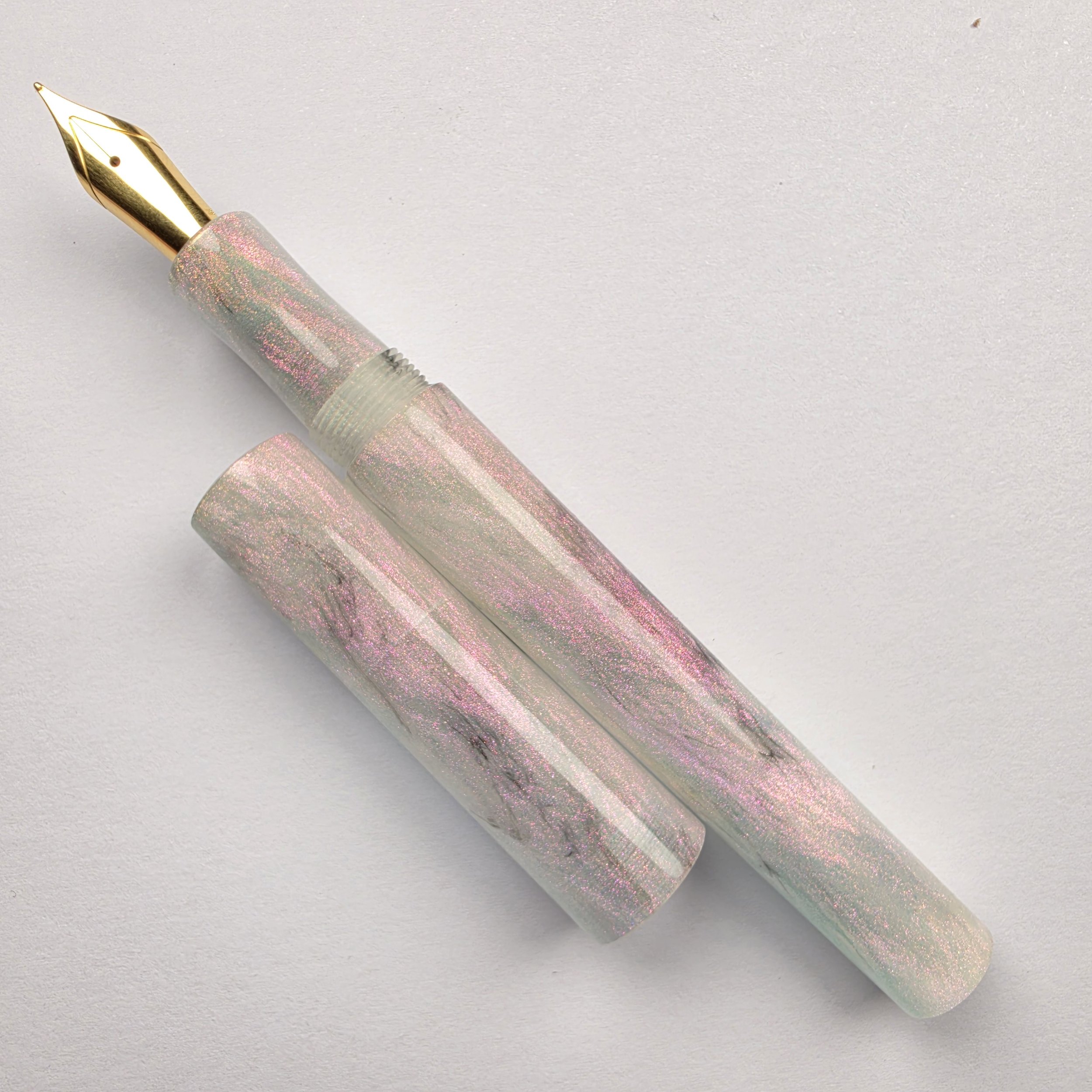Just Turnings -  White Pink Shimmer