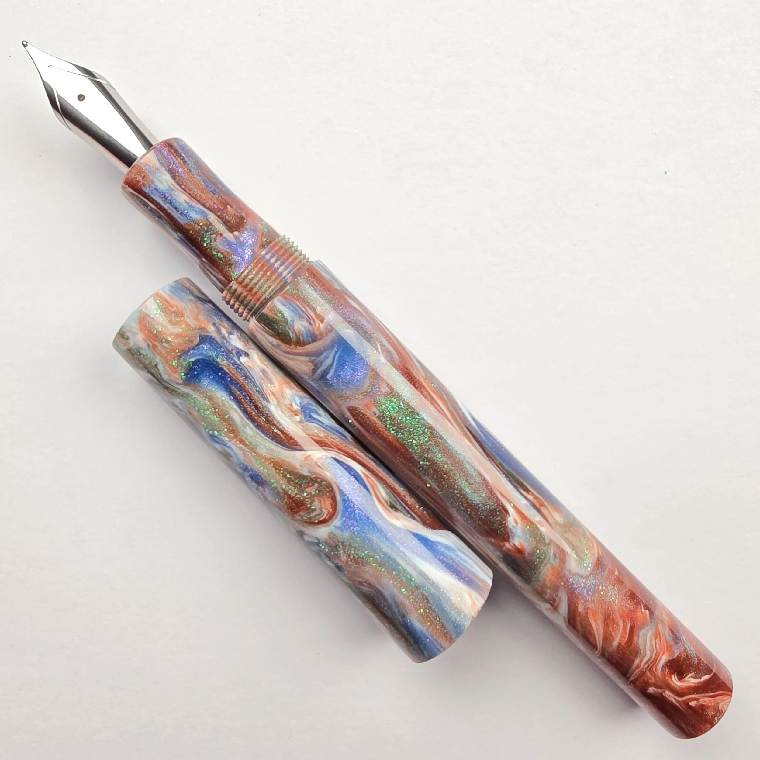 Just Turnings -  Blue Green and Bronze Nails