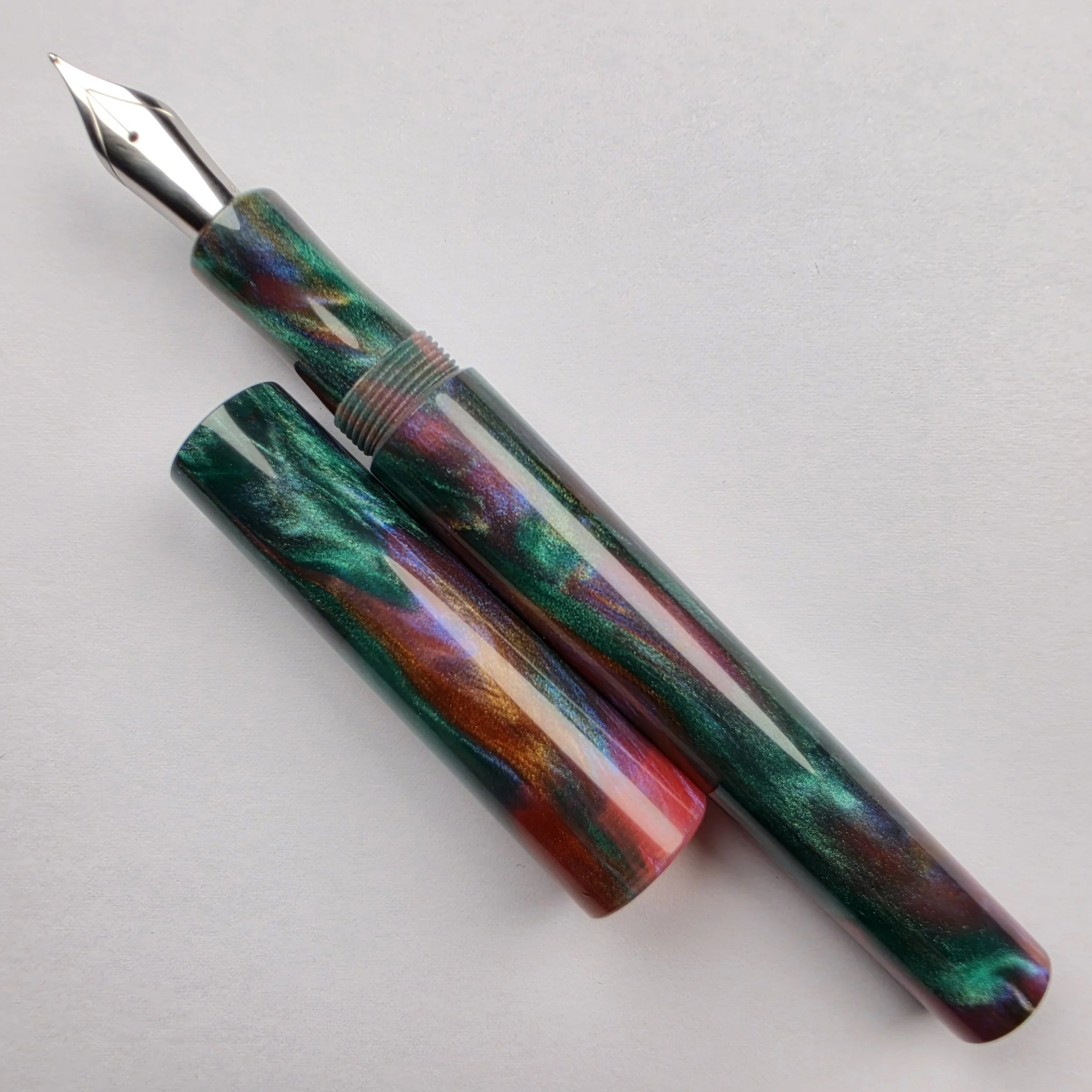 Just Turnings - Green Pink and copper