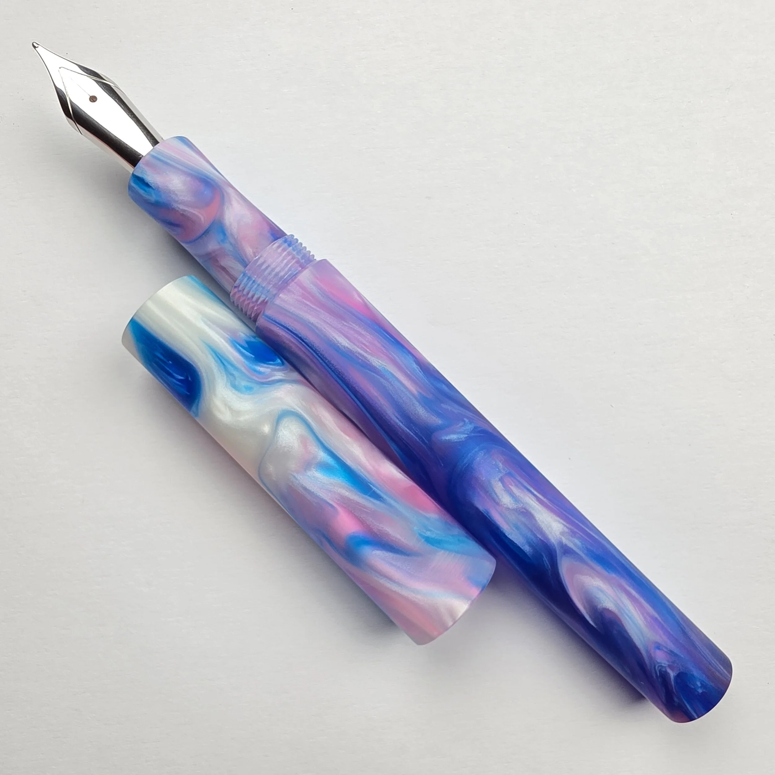 Just Turnings - Translucent Blue, Purples with Pearl white (matte Finish)
