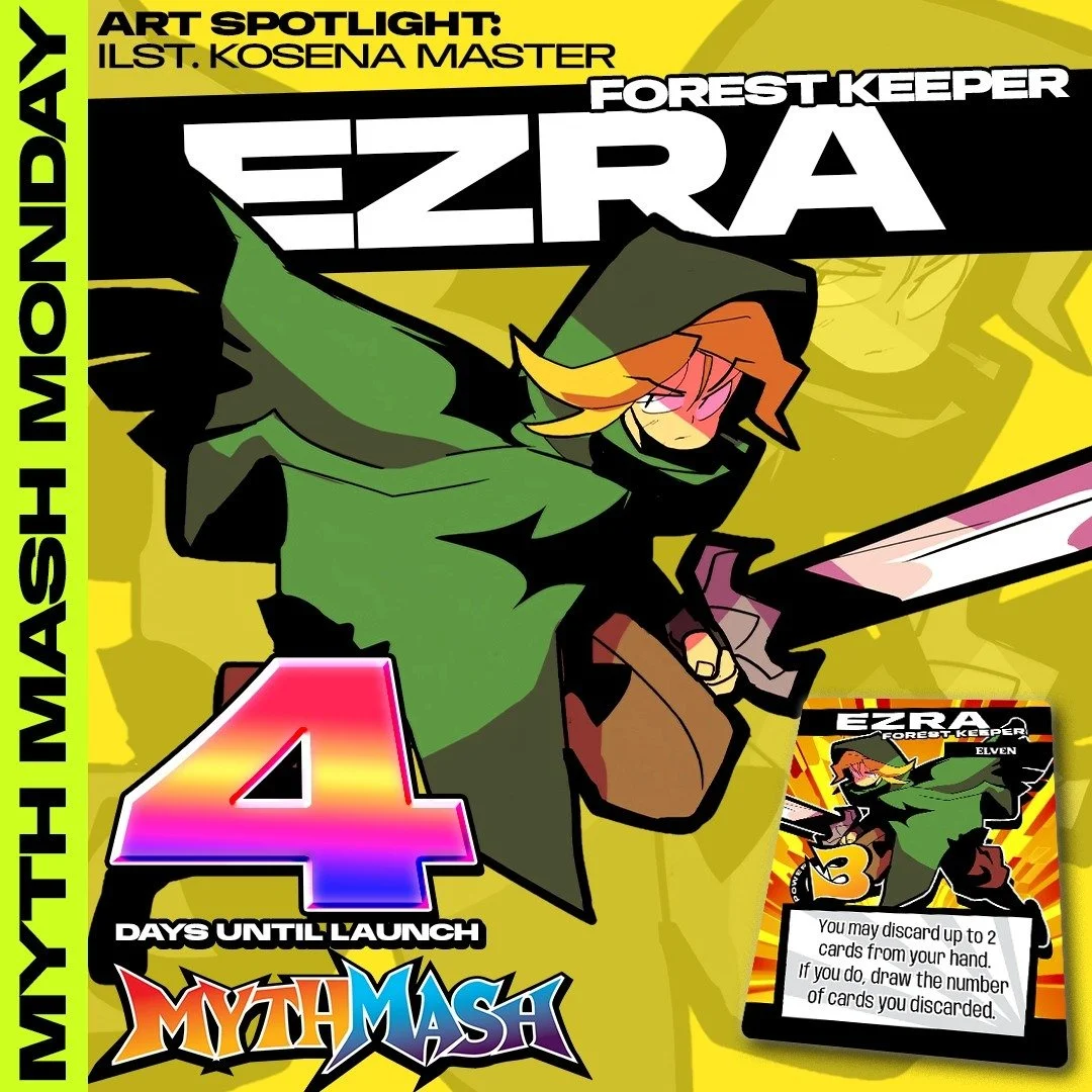 So busy getting ready for the launch on Friday that I forgot about MYTH MASH MONDAY! Anyways here's Ezra. Game comes out in like 72 hours so I'm gonna get back to prepping for that 😅 See ya soon

#mythmash #tabletopgames #tabletopgaming #gamedev #ga