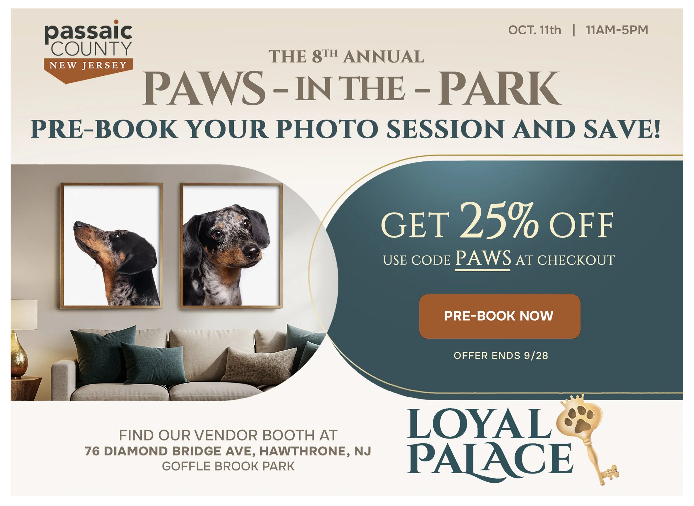 Three Edited Digital Photos | Paws in the Park Pre-Booking