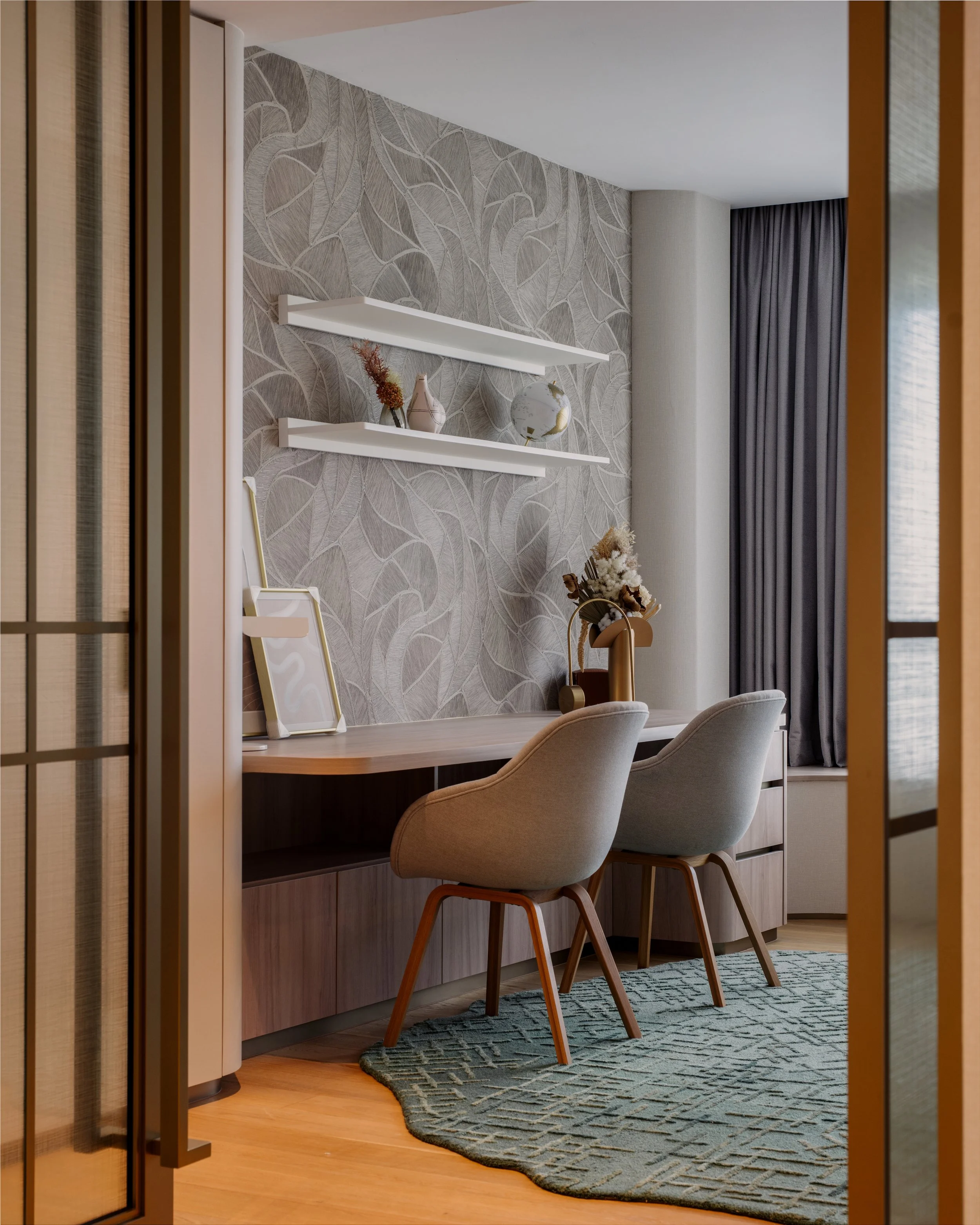 Luxury Interior Design Study Room Designer Table Light Tones Feminine