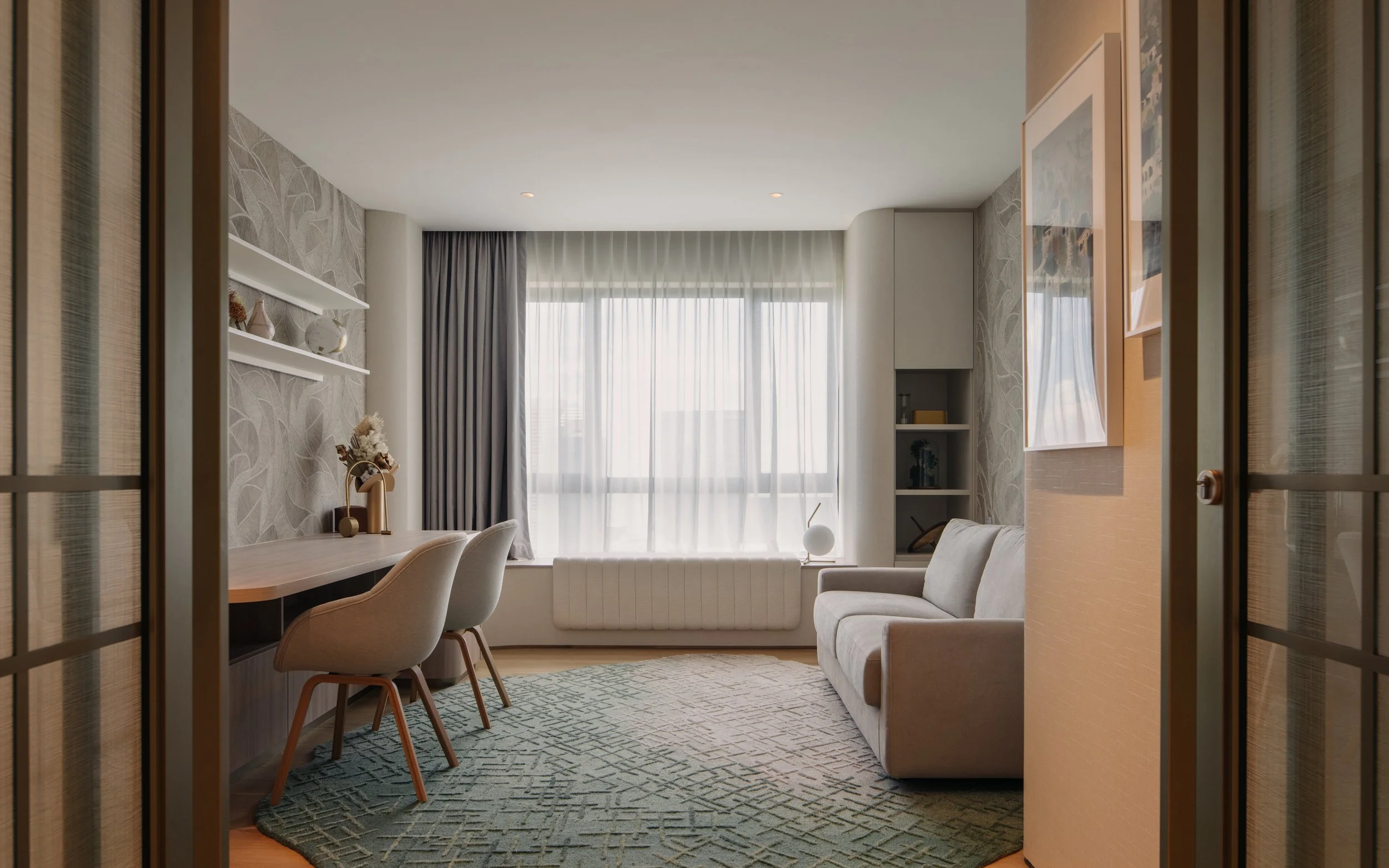 Luxury Interior Design Study Room Designer Table Light Tones Feminine