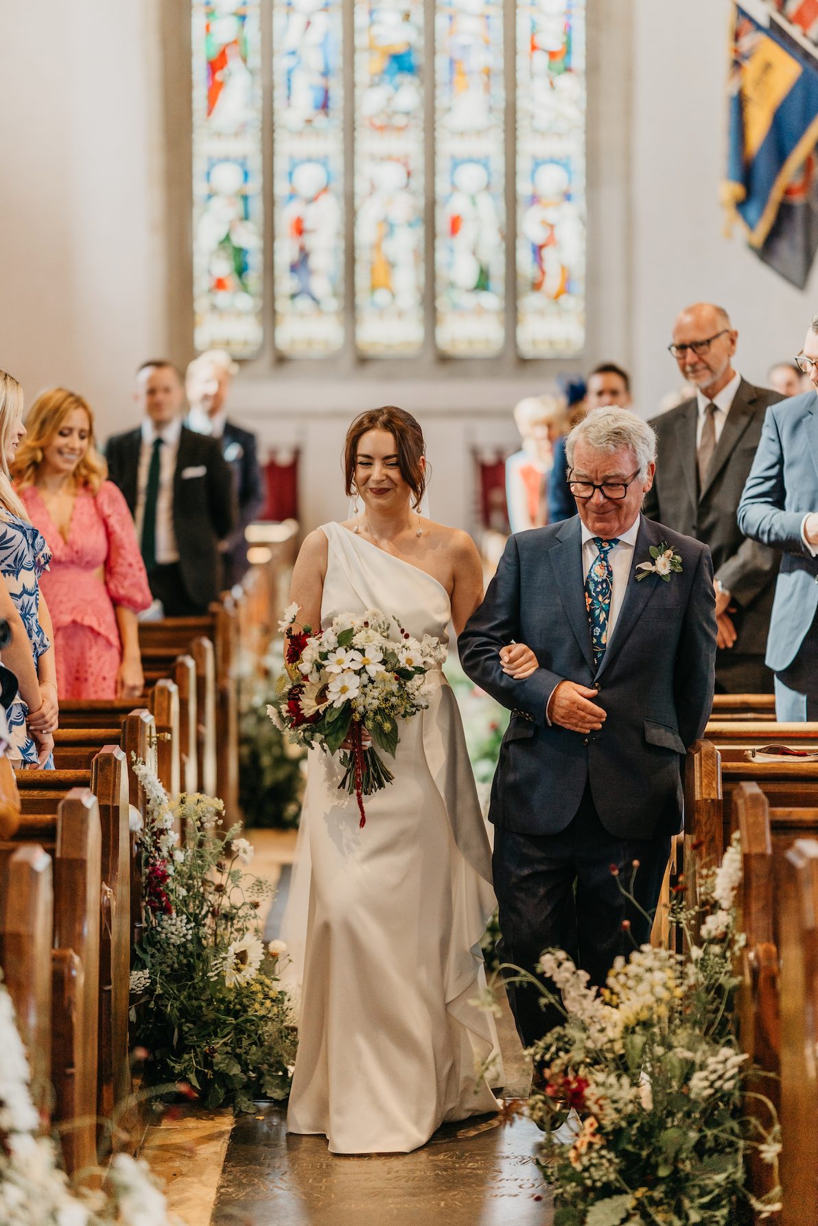 Wedding at St Mary's church, Bibury, Cotswolds