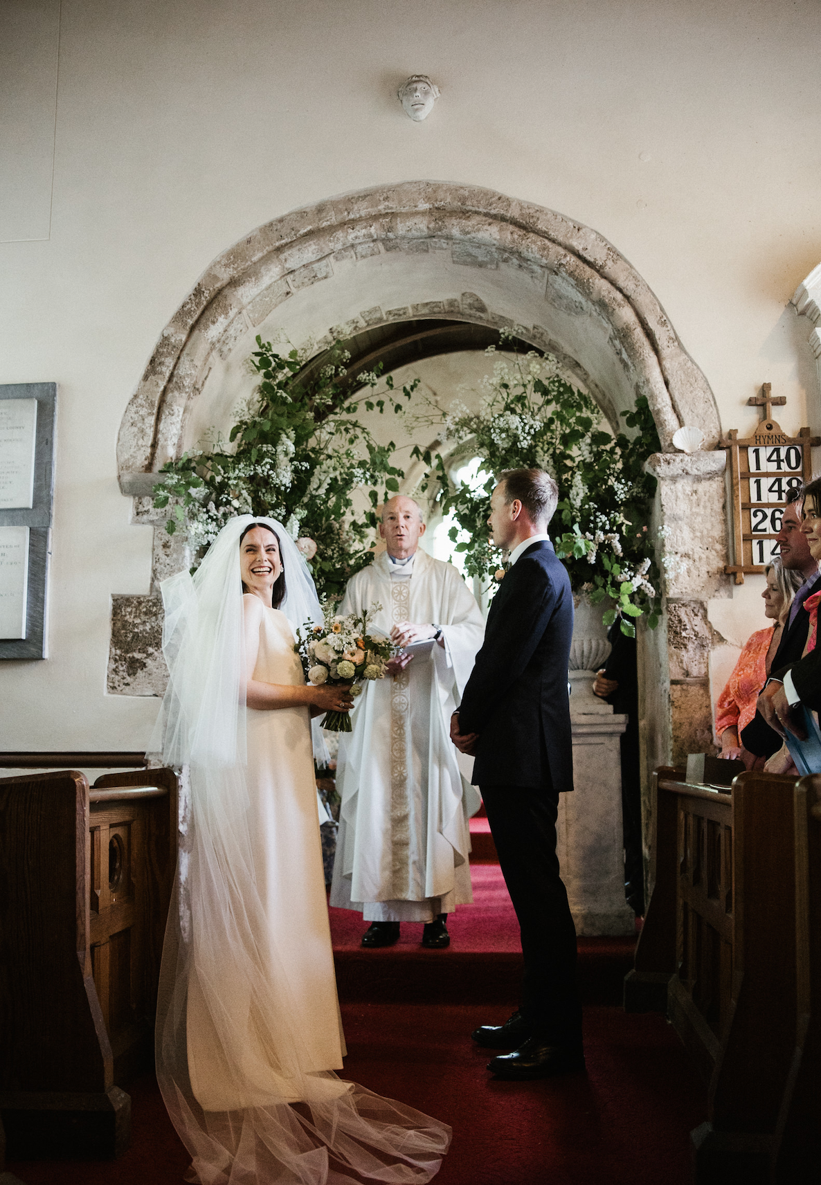 Bride and groom at Penrice estate church, Gower