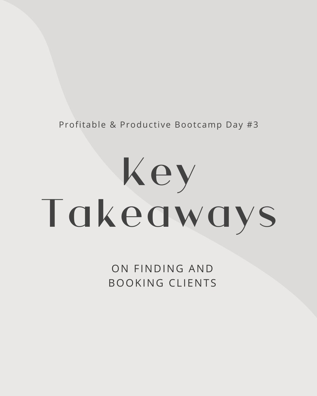 Day #3 of @paigebrunton Profitable &amp; Productive Bootcamp has dropped some great nuggets of wisdom. There are so many that I've added some to my stories as well 😊

Some of the key takeaway moments from the 'Finding Clients' talk was:

01.  Don't 