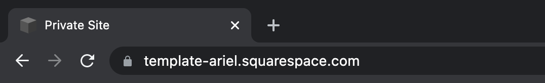 Example of the default Squarespace favicon in a chrome browser